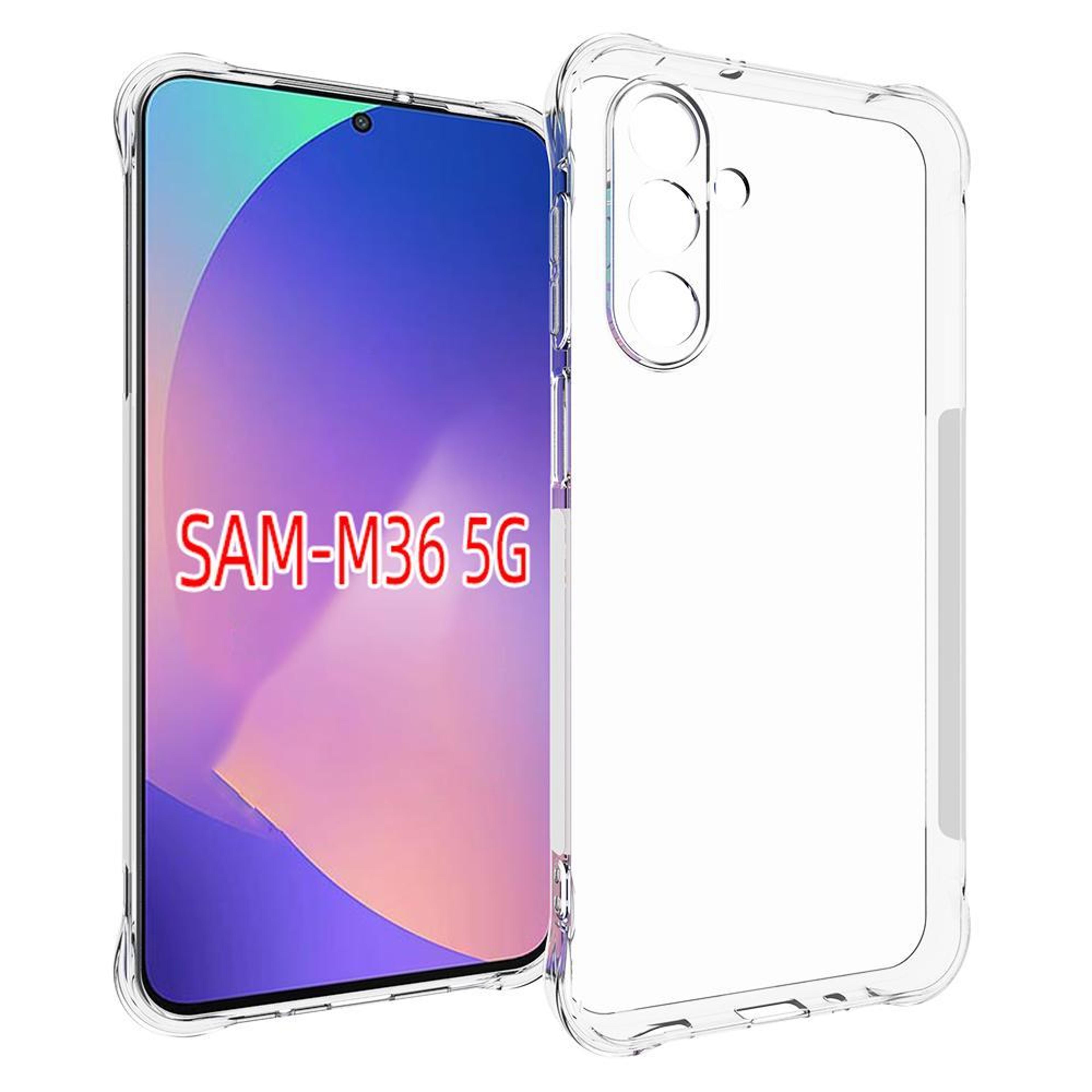 samsung galaxy m36 5g clear shockproof tpu phone case anti slip protective cover