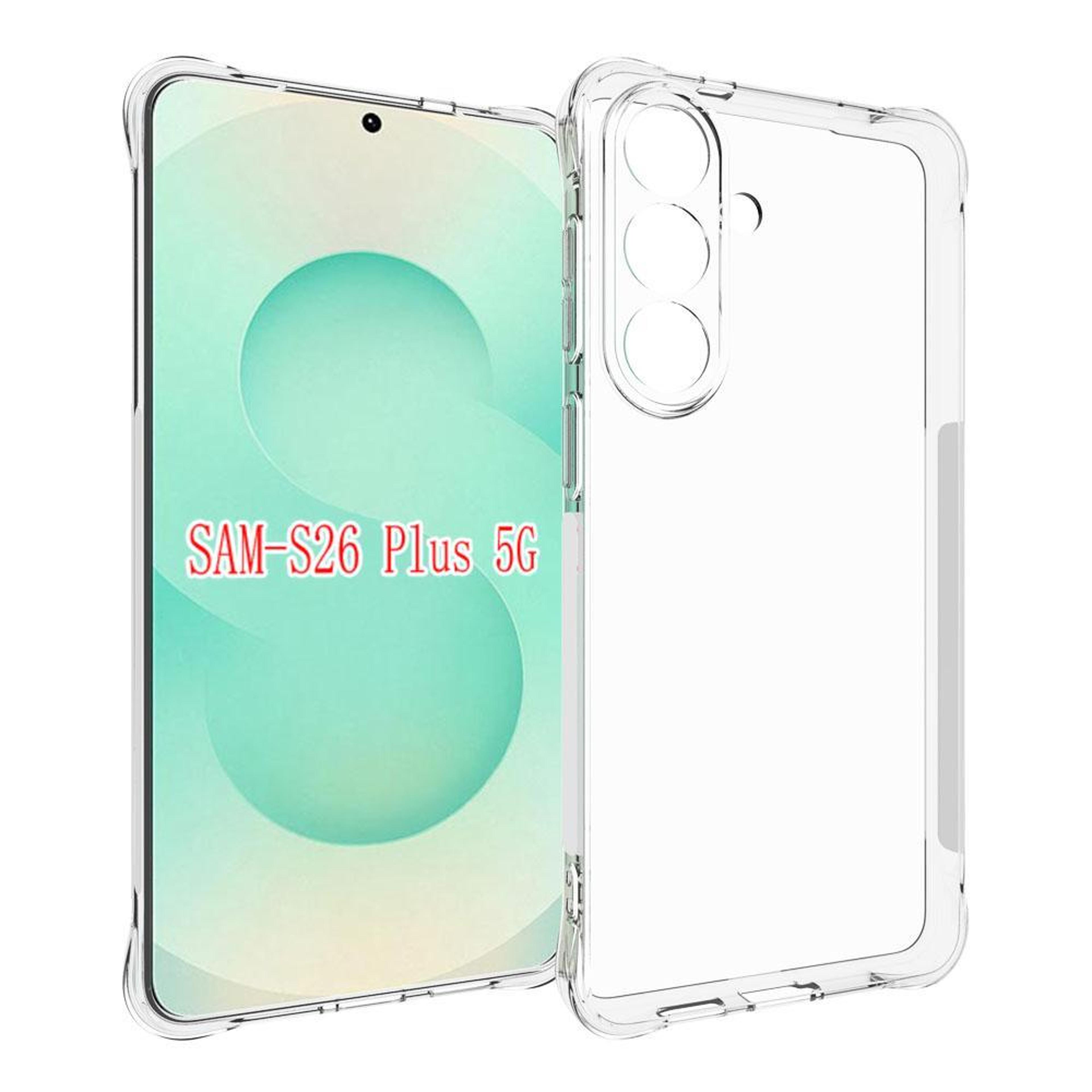 samsung galaxy s26+ 5g shockproof tpu case clear transparent phone cover with non slip grip