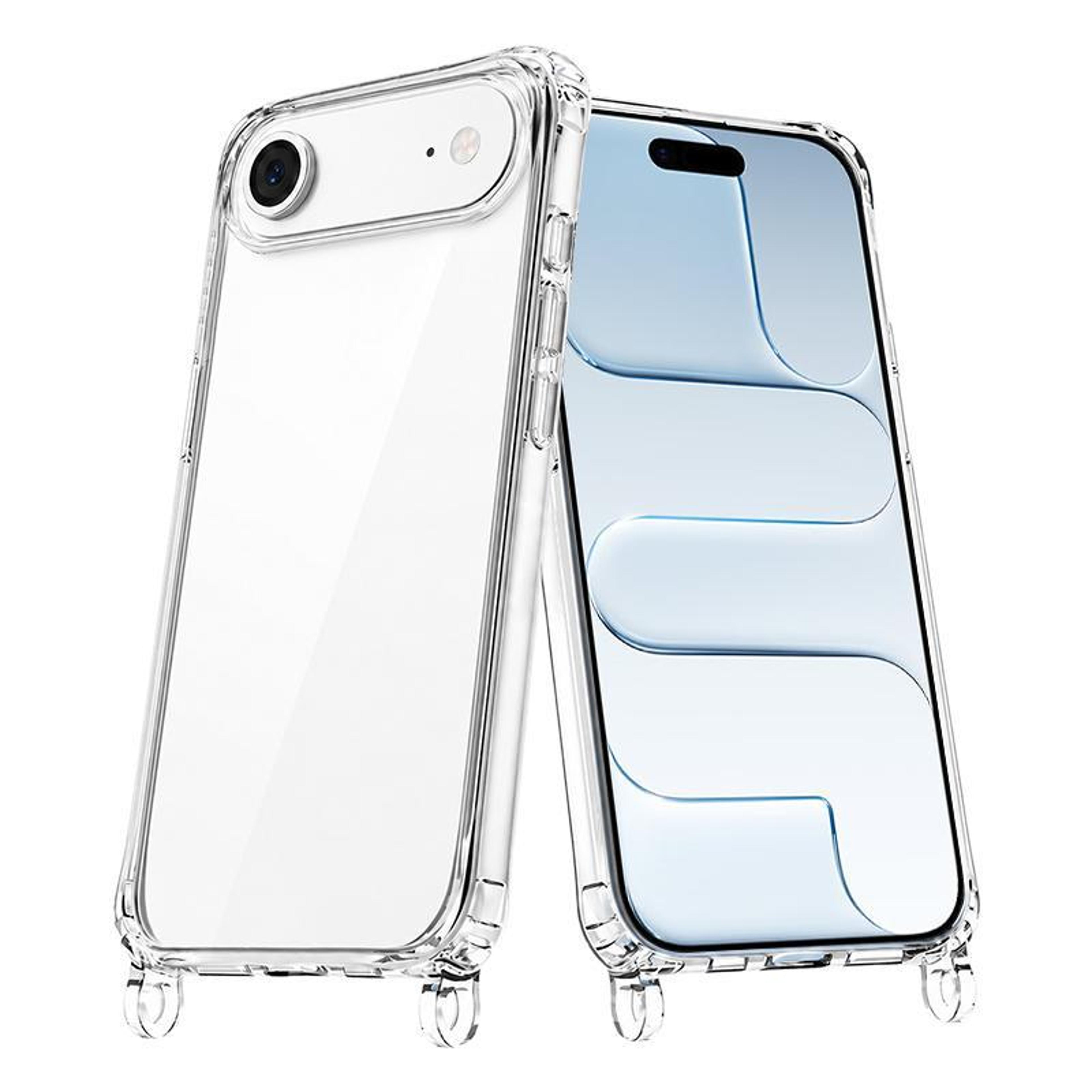 iphone air clear acrylic airbag phone case with lanyard holes shockproof transparent cover