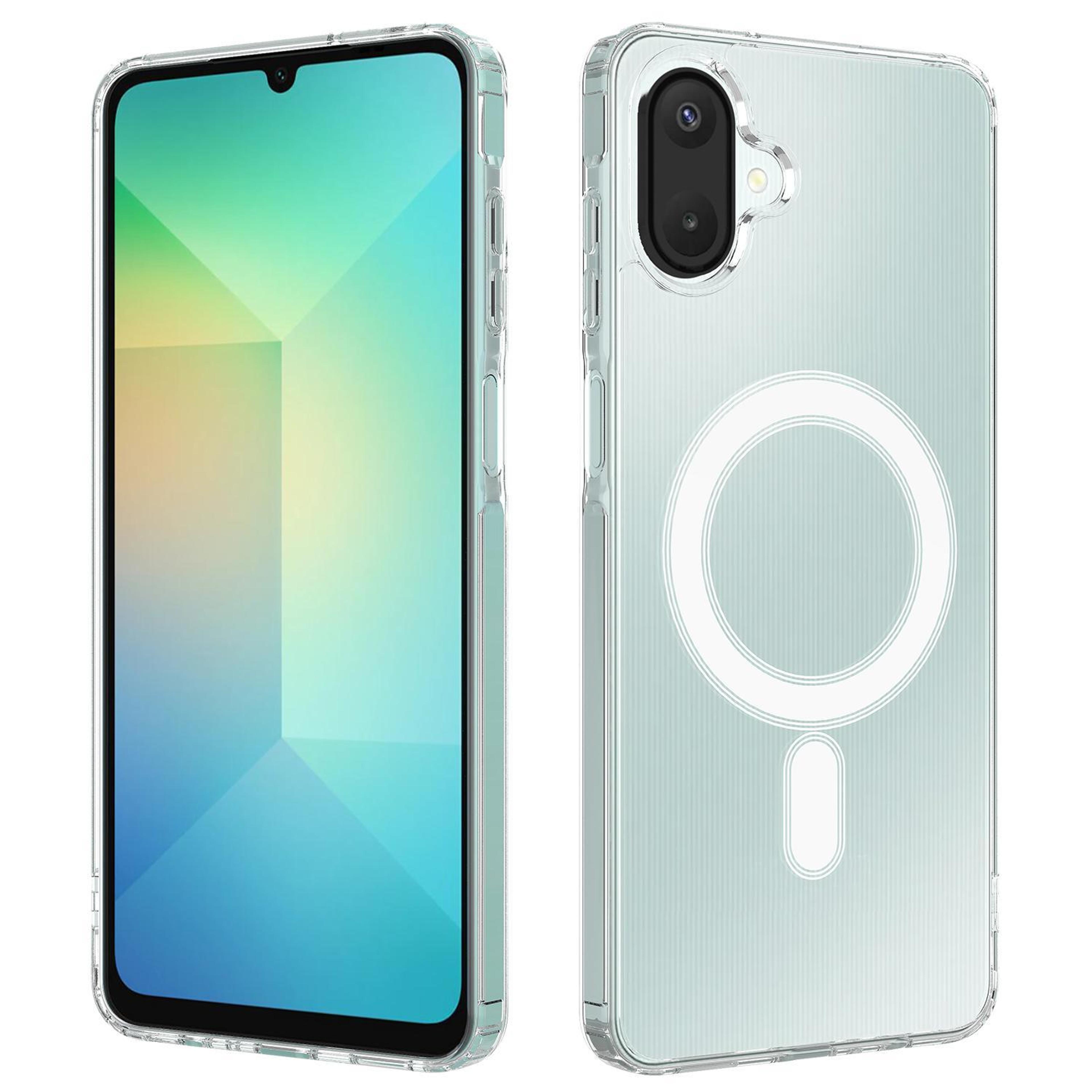 magsafe magnetic clear phone case for samsung galaxy a06 5g/4g | shockproof acrylic tpu cover