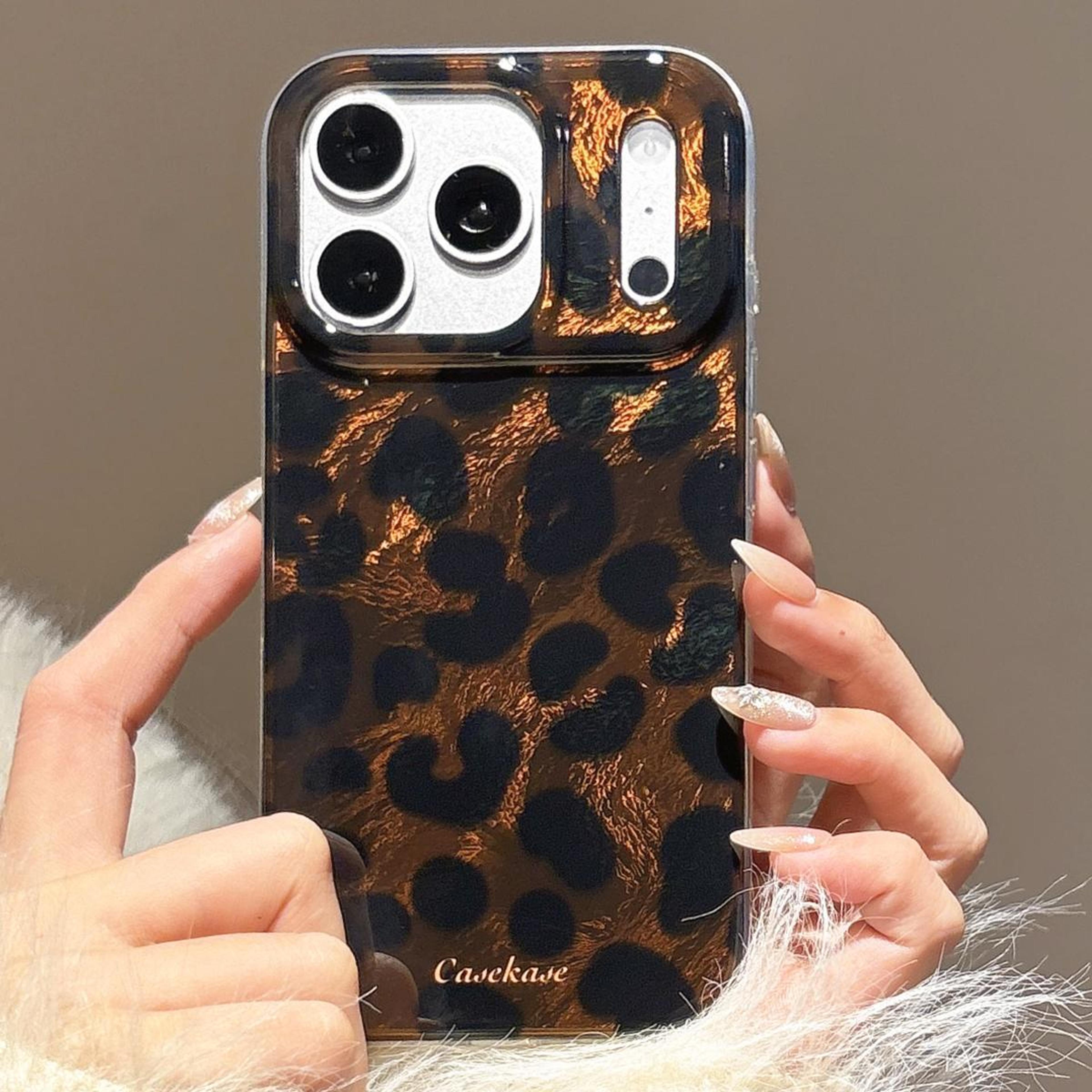 brown leopard print iphone 17 pro case premium tpu phone case slim protective cover