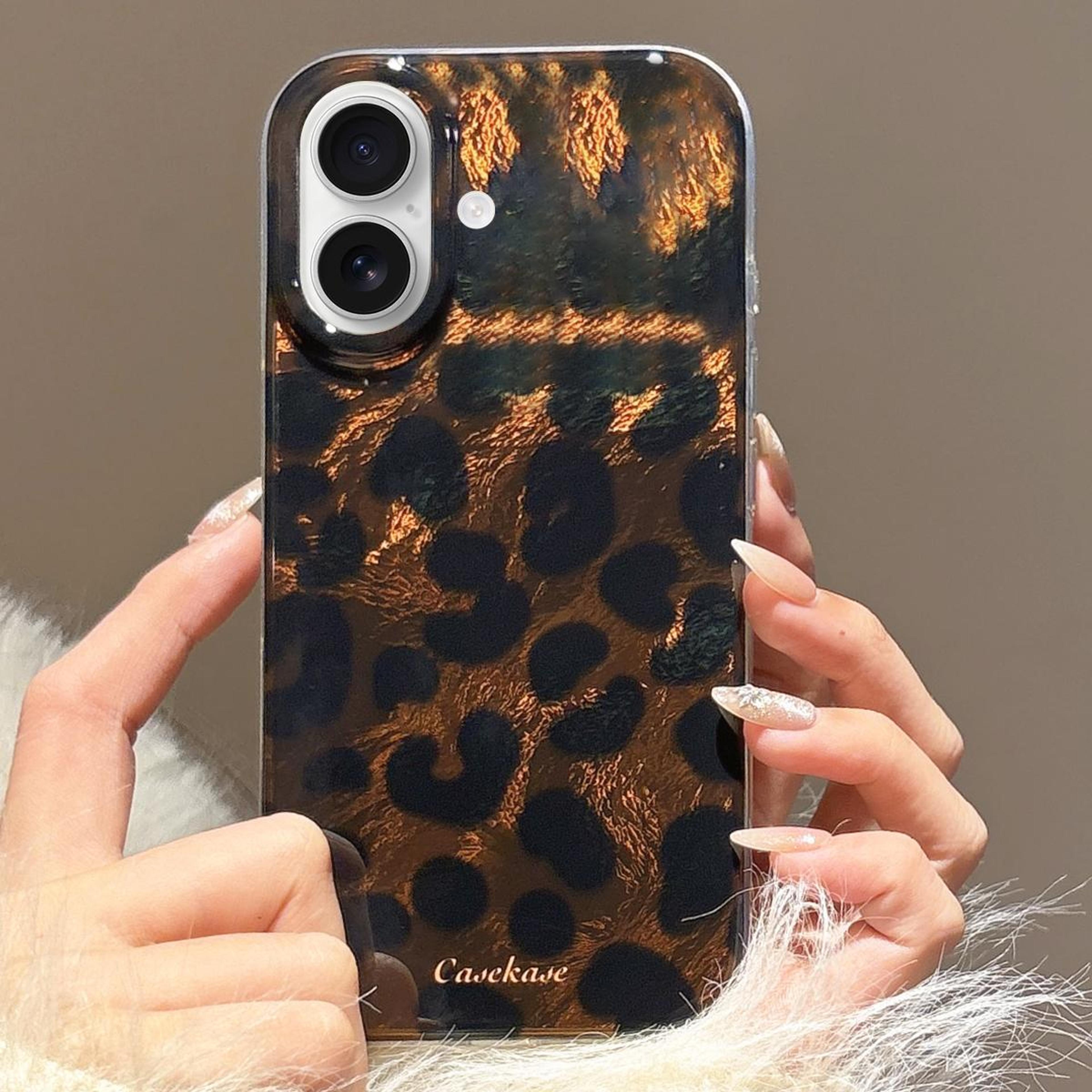 premium brown leopard print iphone 17 case soft tpu phone case shockproof cover