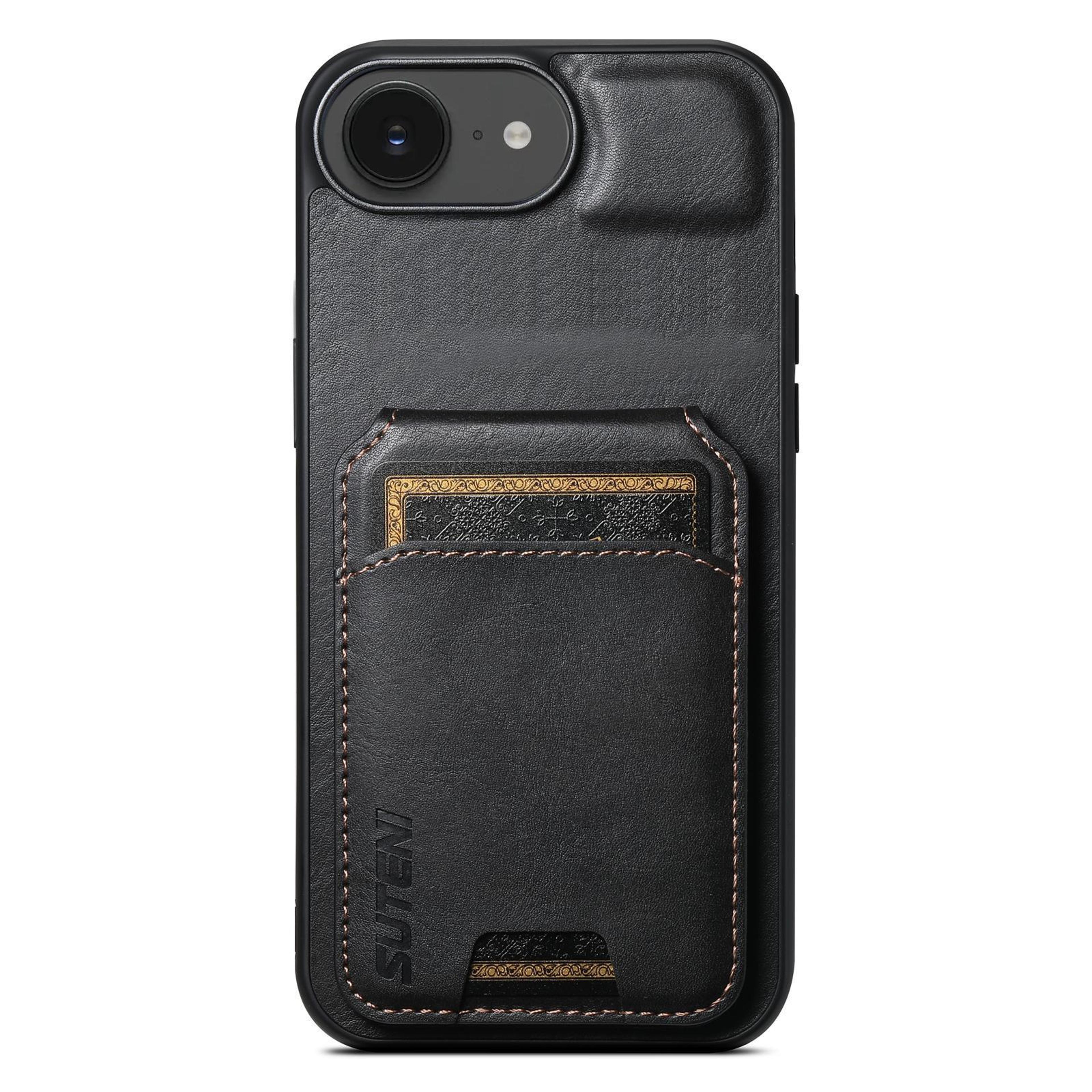 suteni h02 leather wallet phone case with stand for iphone 17e case / iphone 16e case