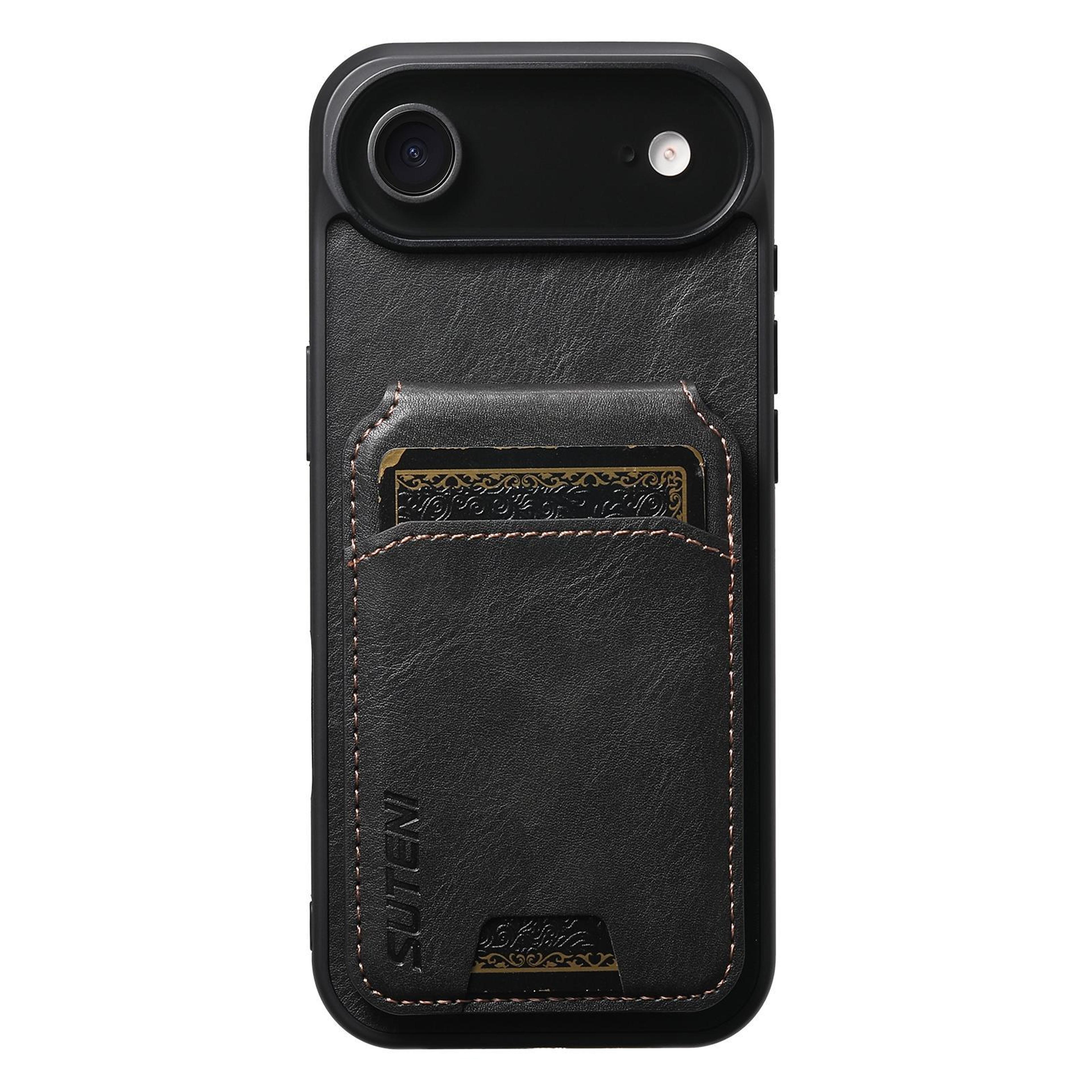 iphone air leather wallet case with card holder, kickstand & full protective cover
