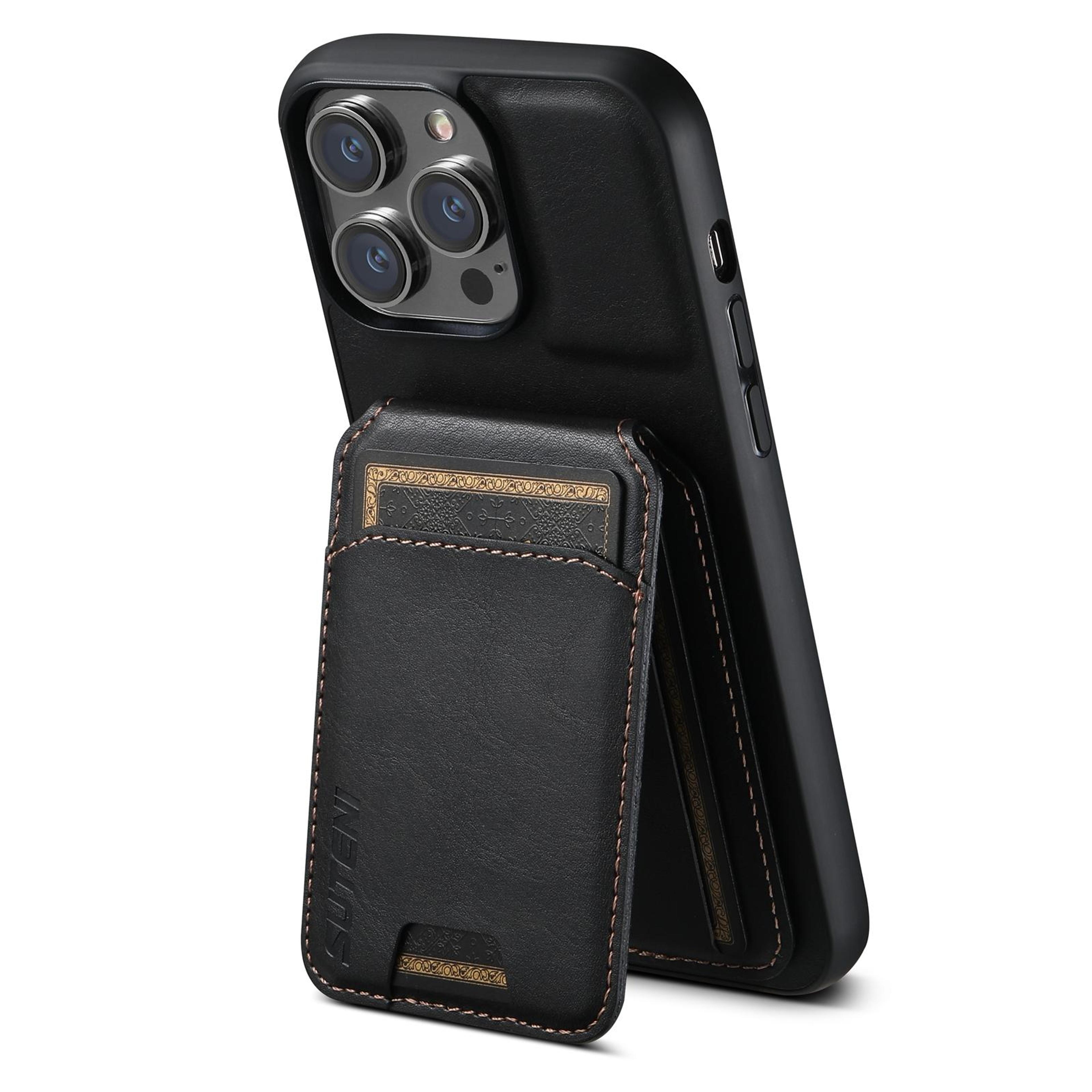 suteni leather wallet stand case for iphone 15 pro max with card holder shockproof cover