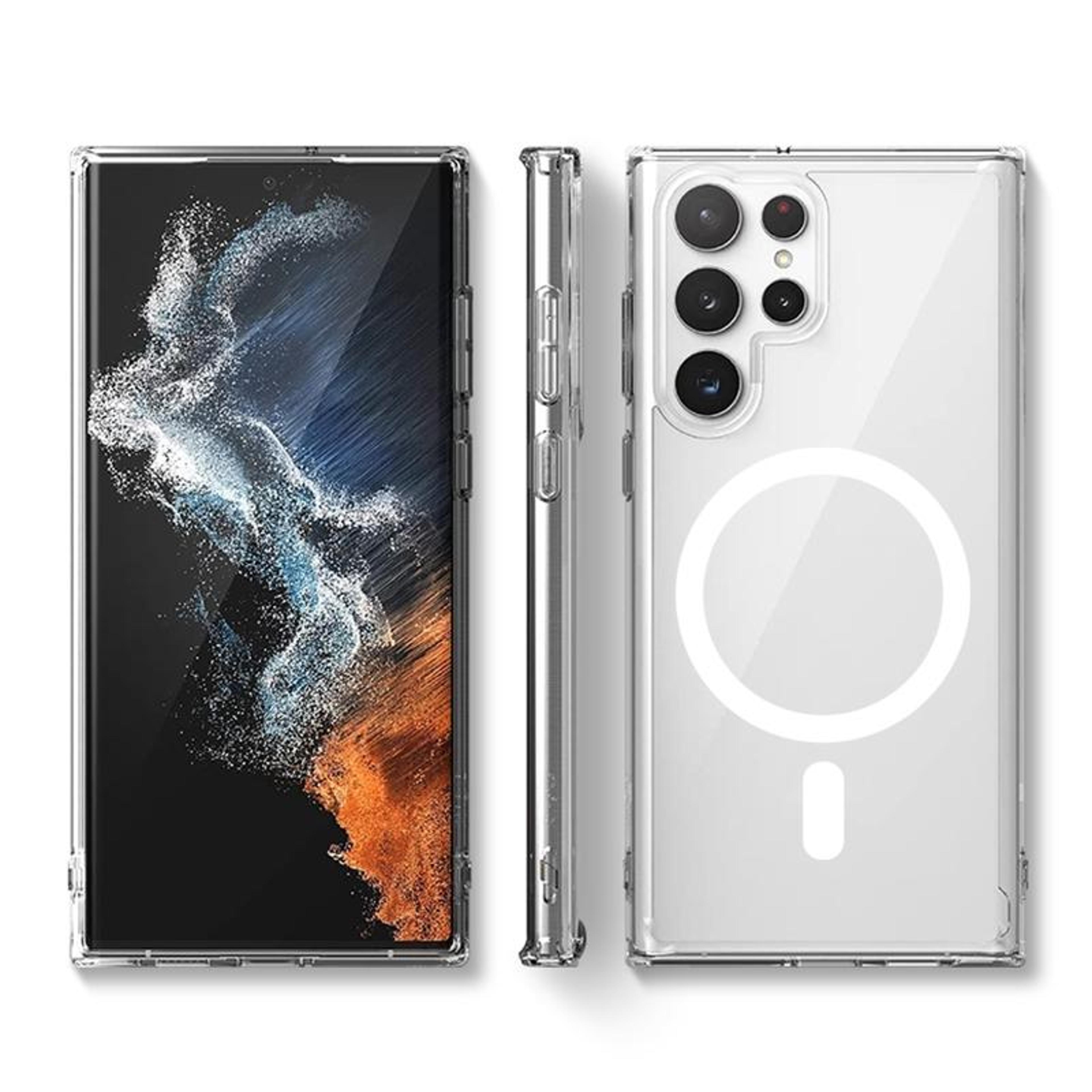 magsafe compatible clear tpu shockproof phone case for samsung galaxy s22 ultra 5g