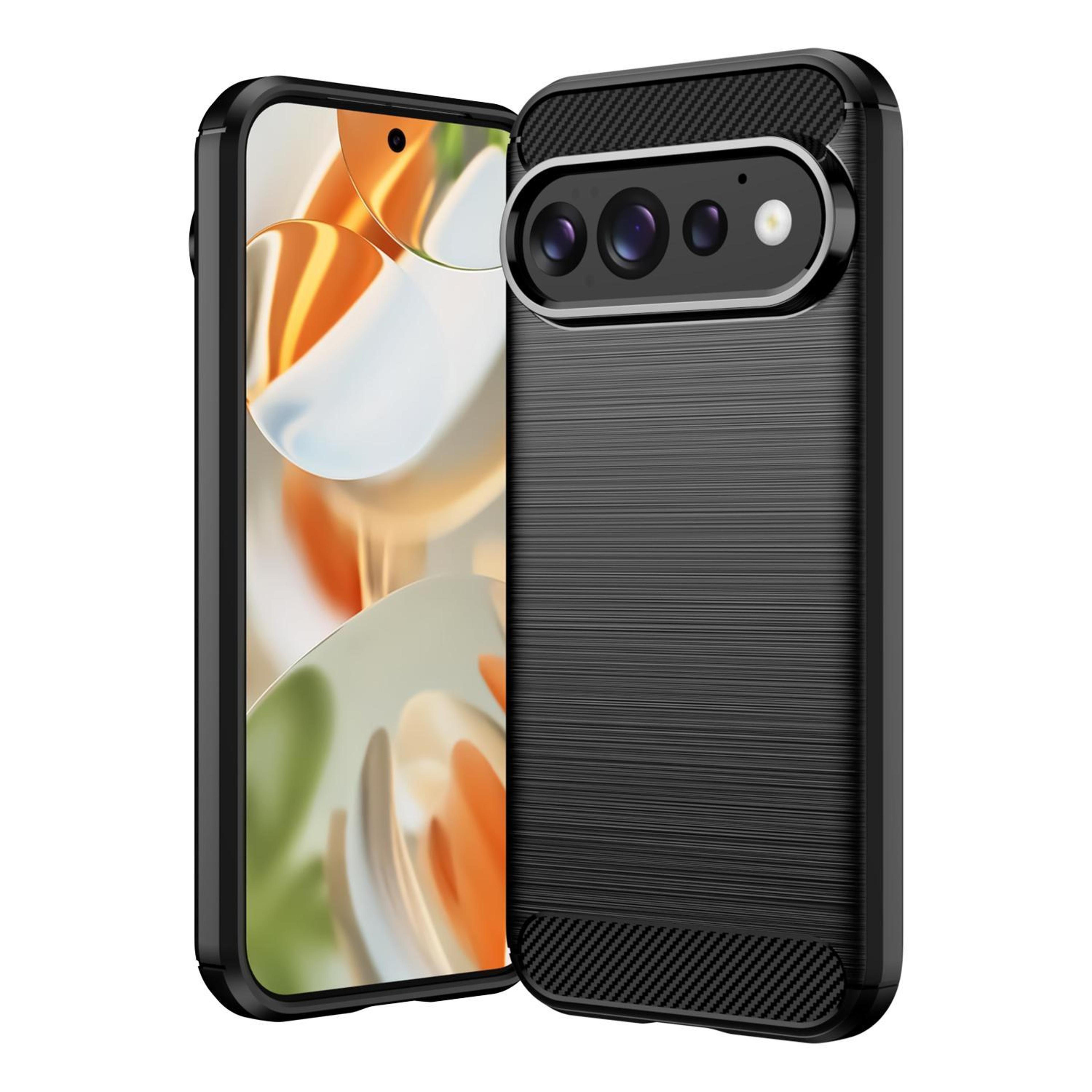 google pixel 11 pro carbon fiber phone case with brushed texture slim tpu case
