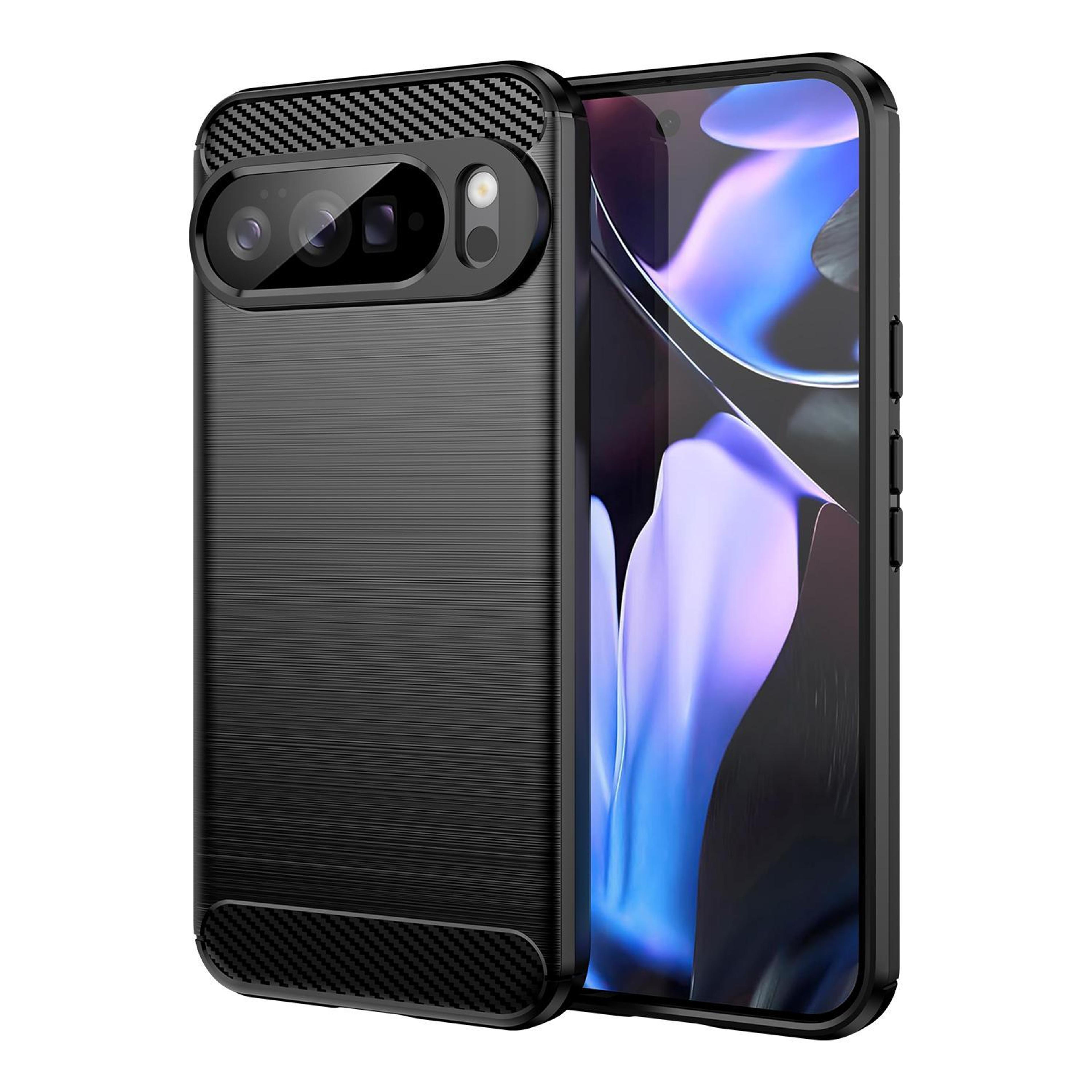 google pixel 10 pro xl carbon fiber phone case slim tpu protective case with brushed texture