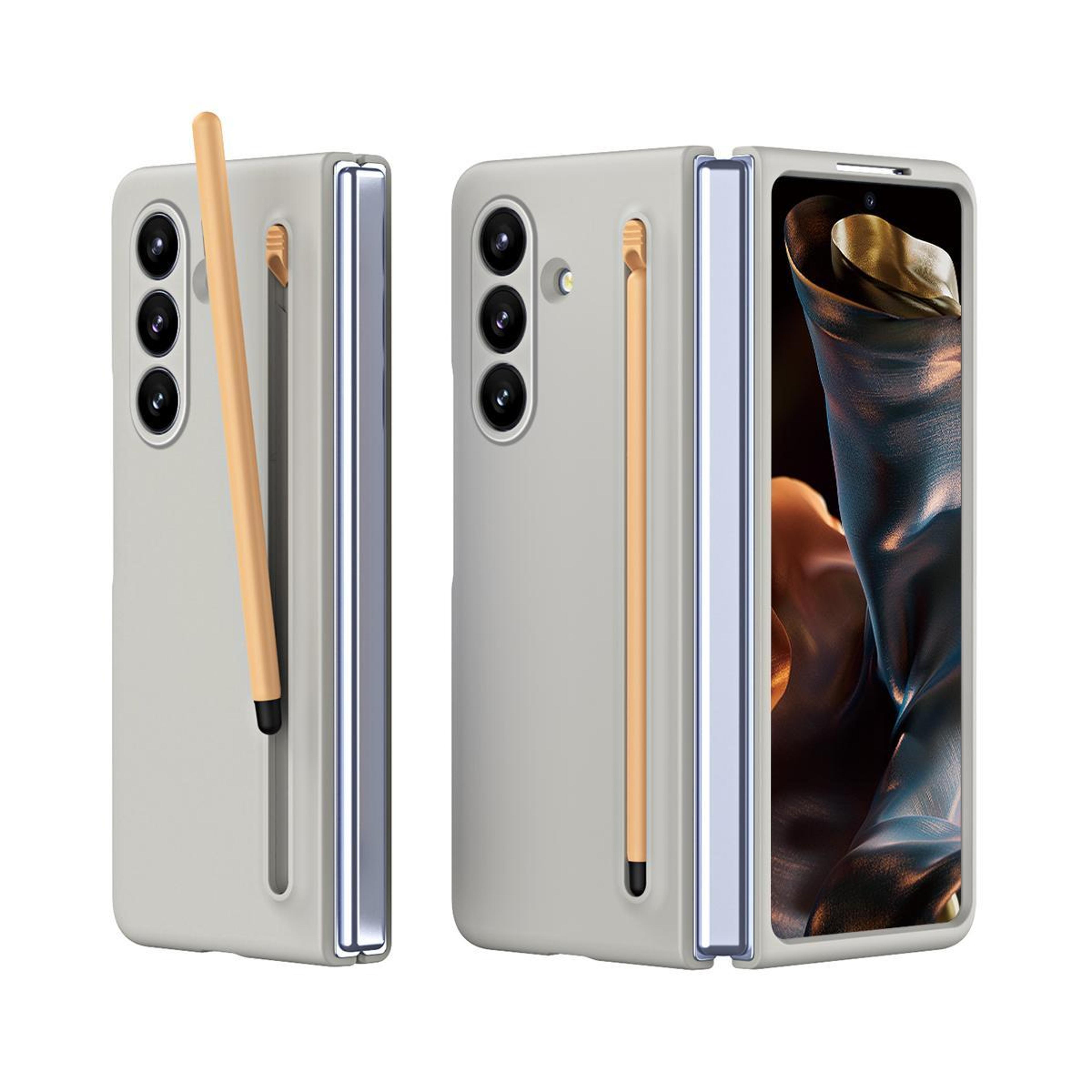 galaxy z fold7 5g shockproof phone case with skin feel finish & mirror design slim protective cover