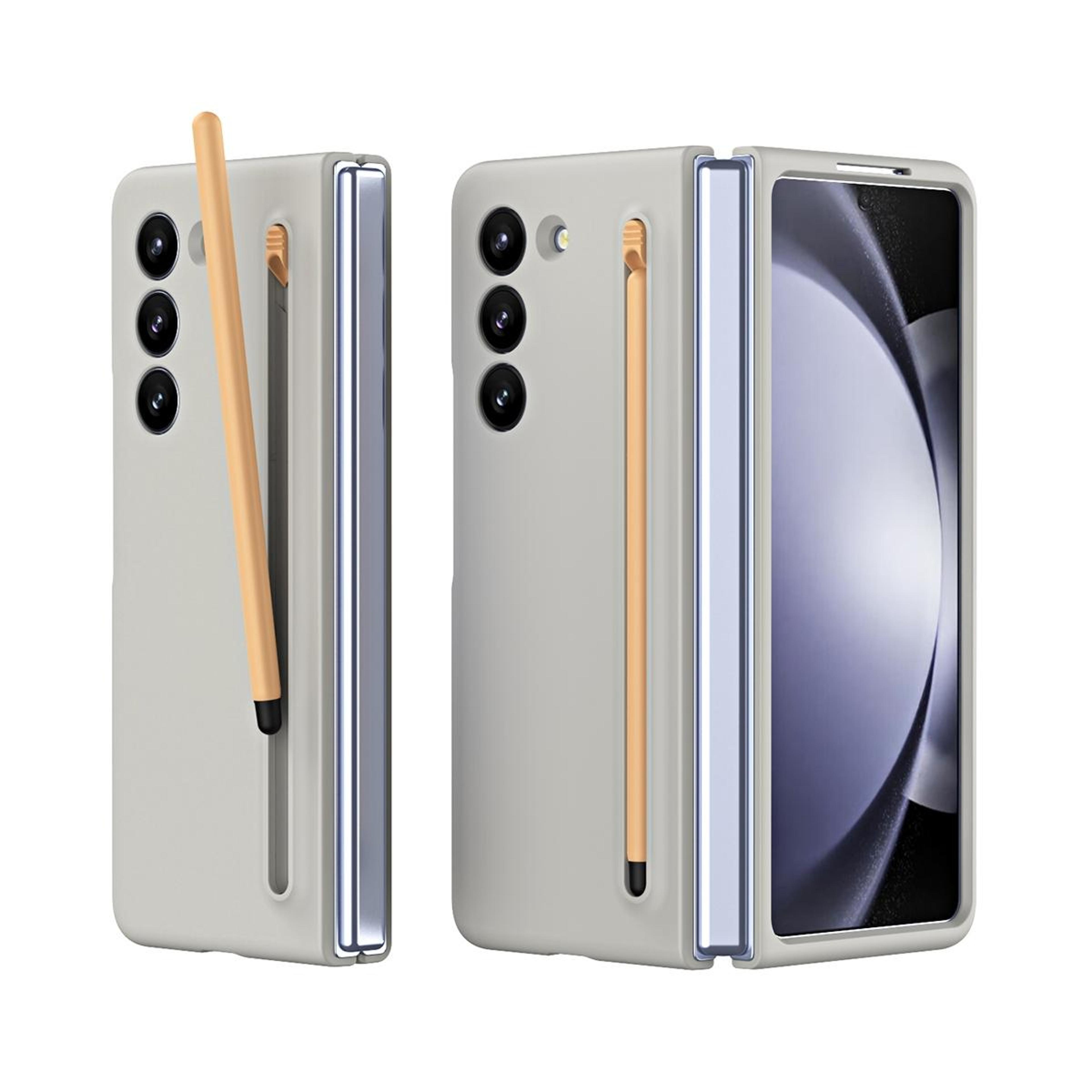 galaxy z fold6 shockproof phone case with skin feel finish & mirror design, slim protective cover