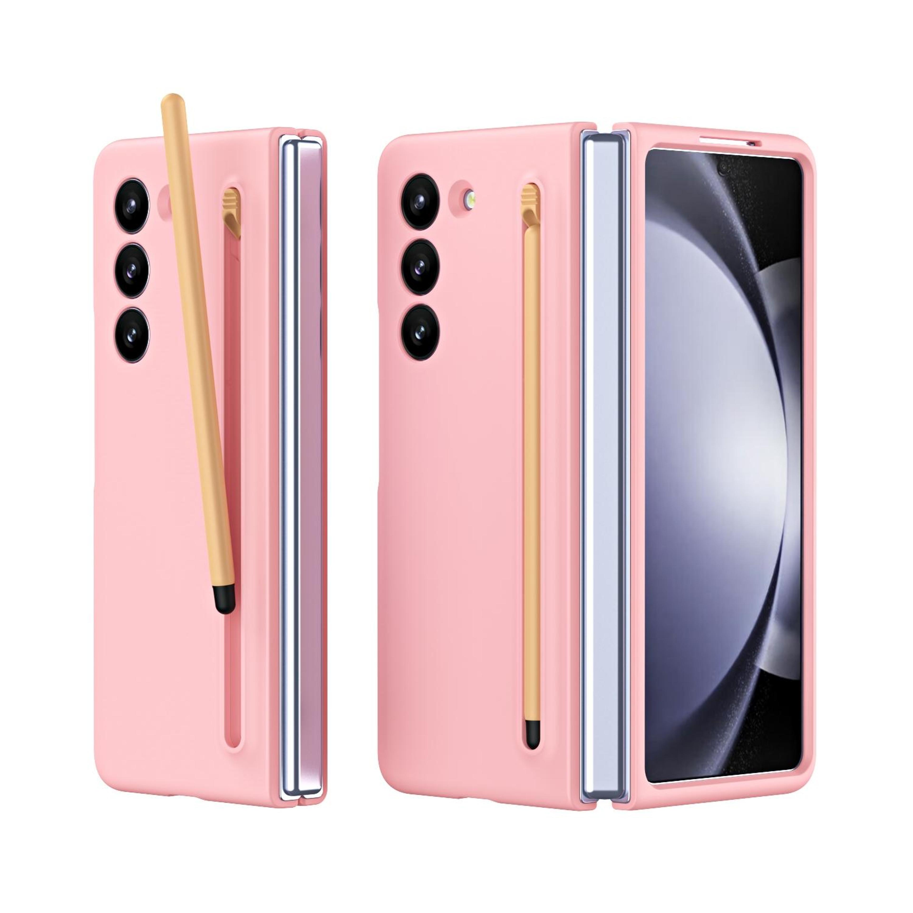 galaxy z fold5 shockproof phone case skin feel slim protective cover with mirror finish