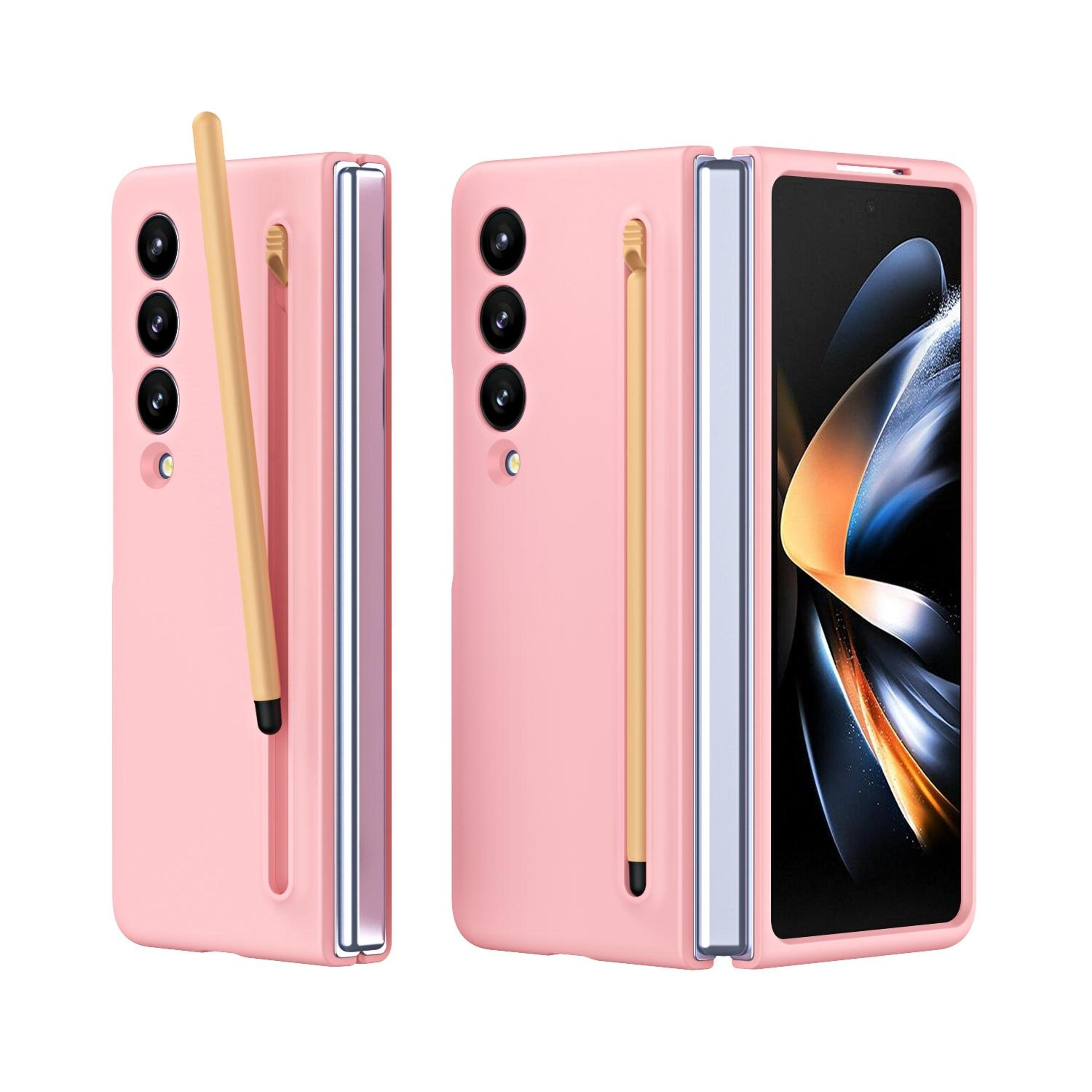 galaxy z fold4 shockproof phone case with skin feel finish & electroplated mirror back