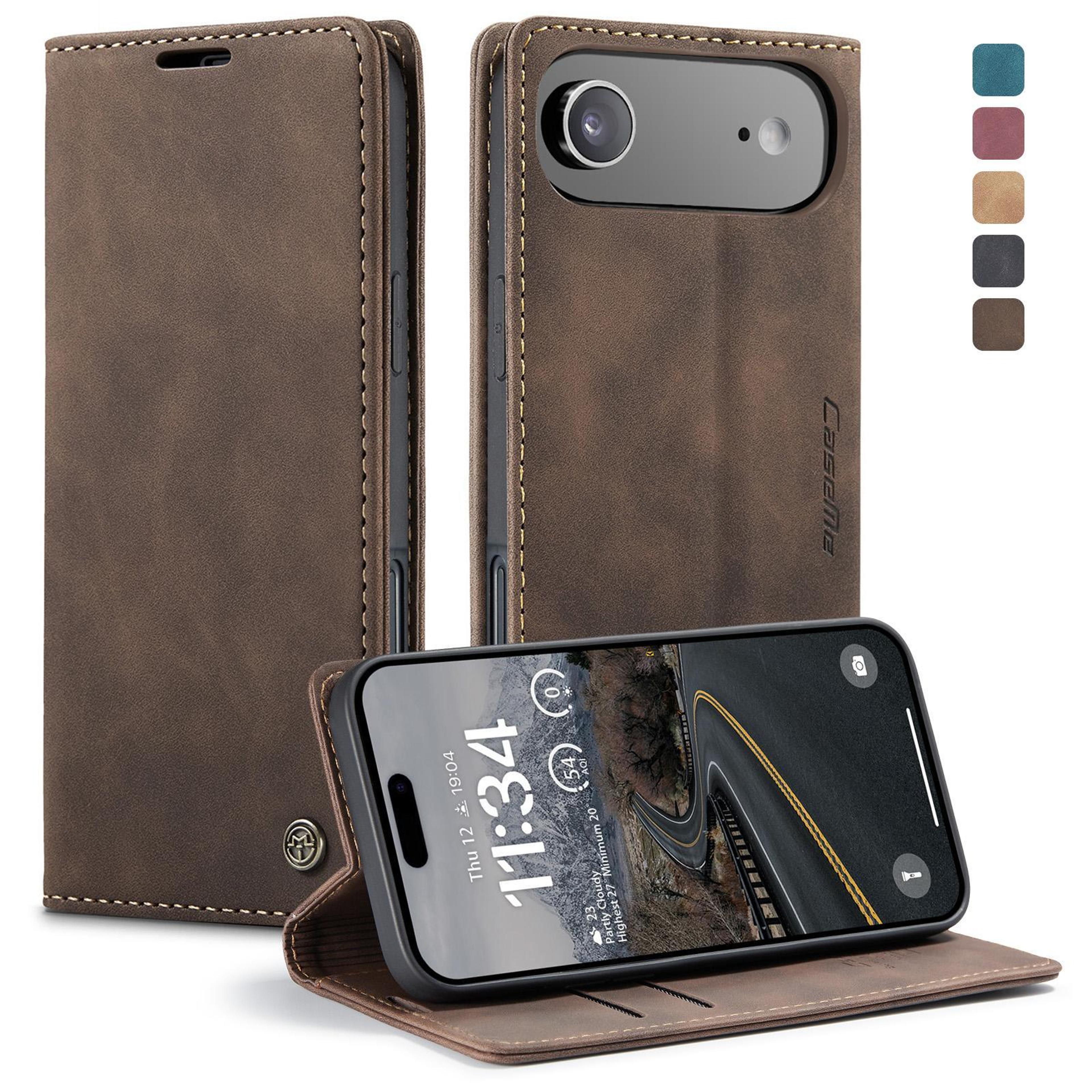 caseme 013 leather wallet case for iphone air with card holder, kickstand & flip cover