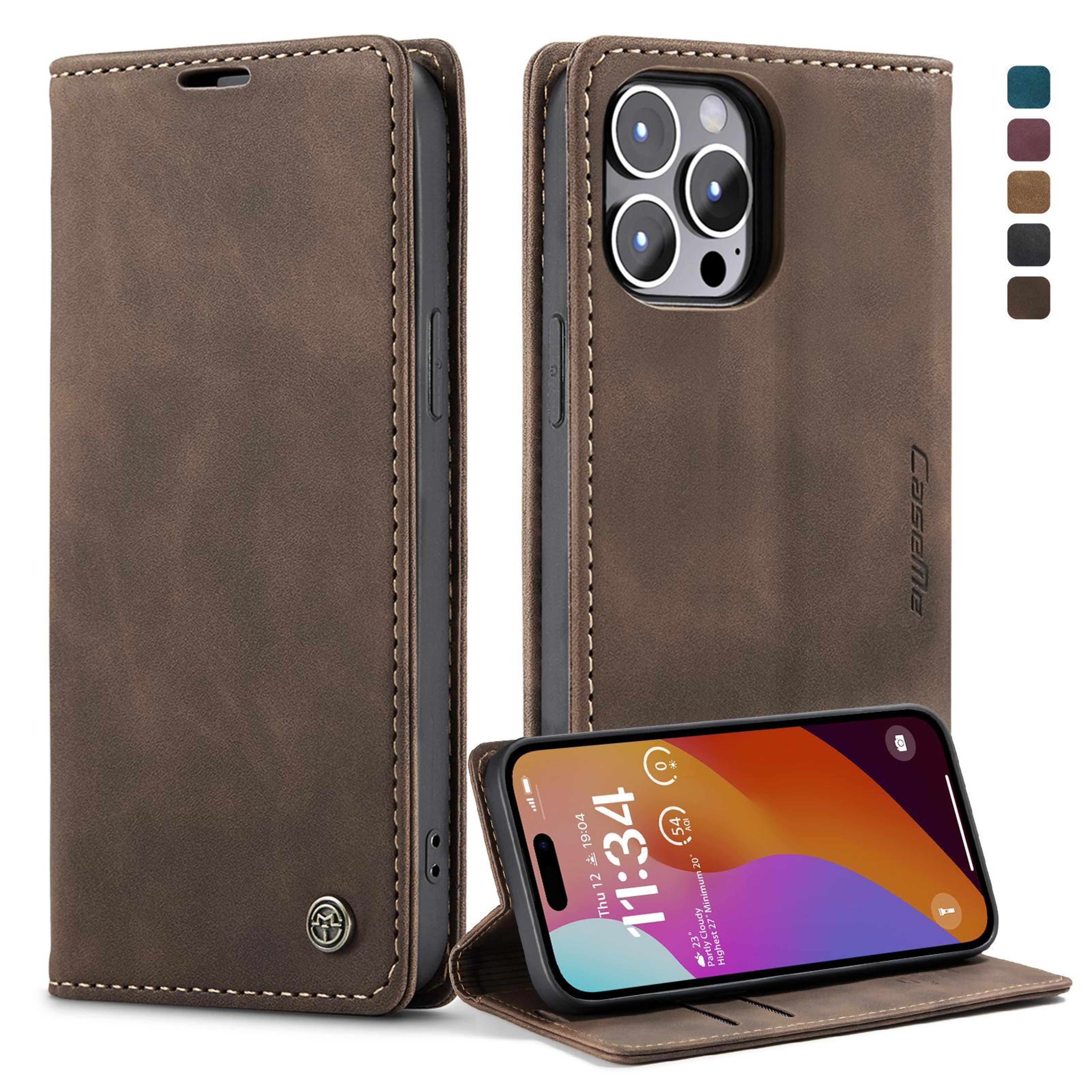 caseme 013 iphone 15 pro wallet case with stand, card holder & premium leather flip cover