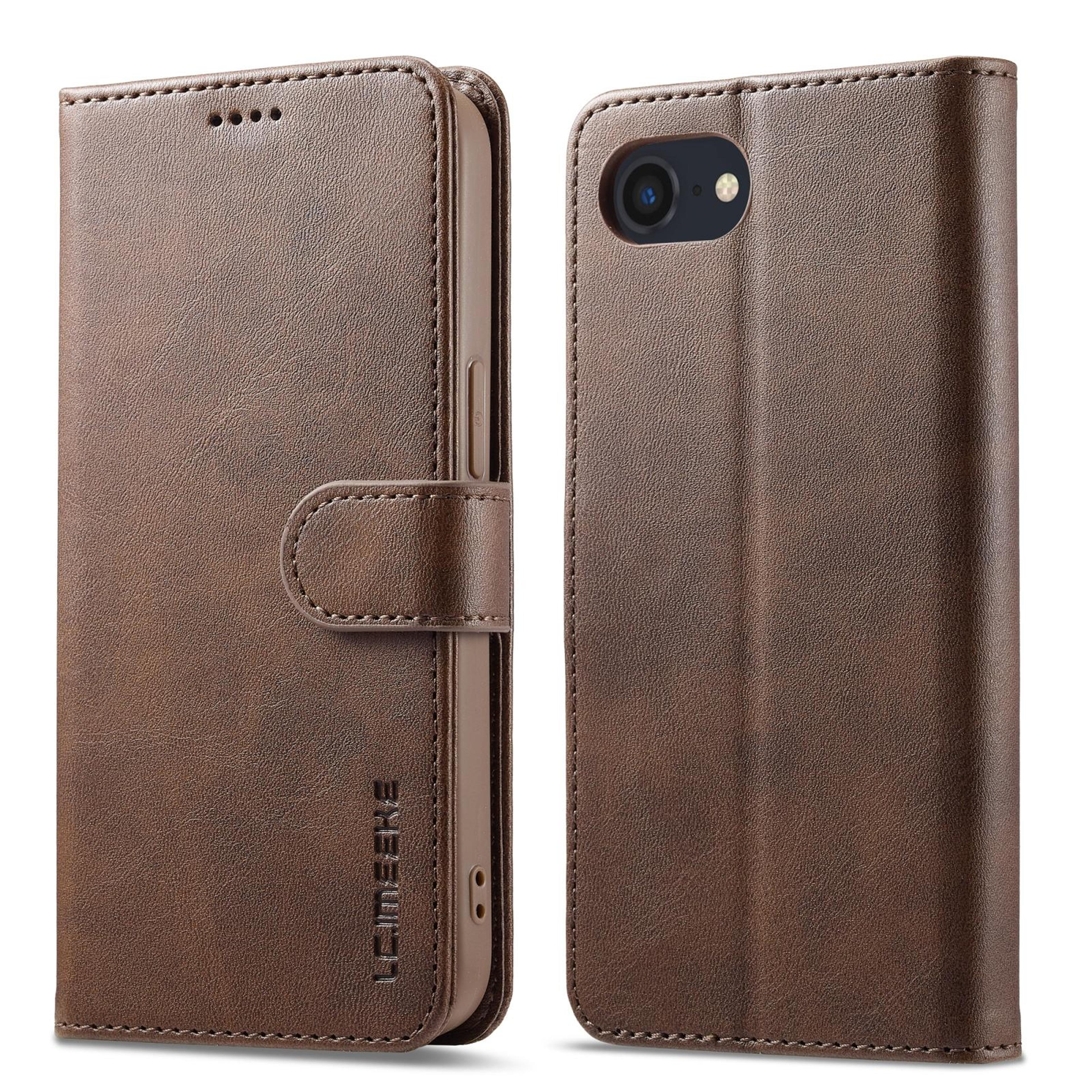 lc.imeeke leather wallet case for iphone 16e / iphone 17e with stand & card holder