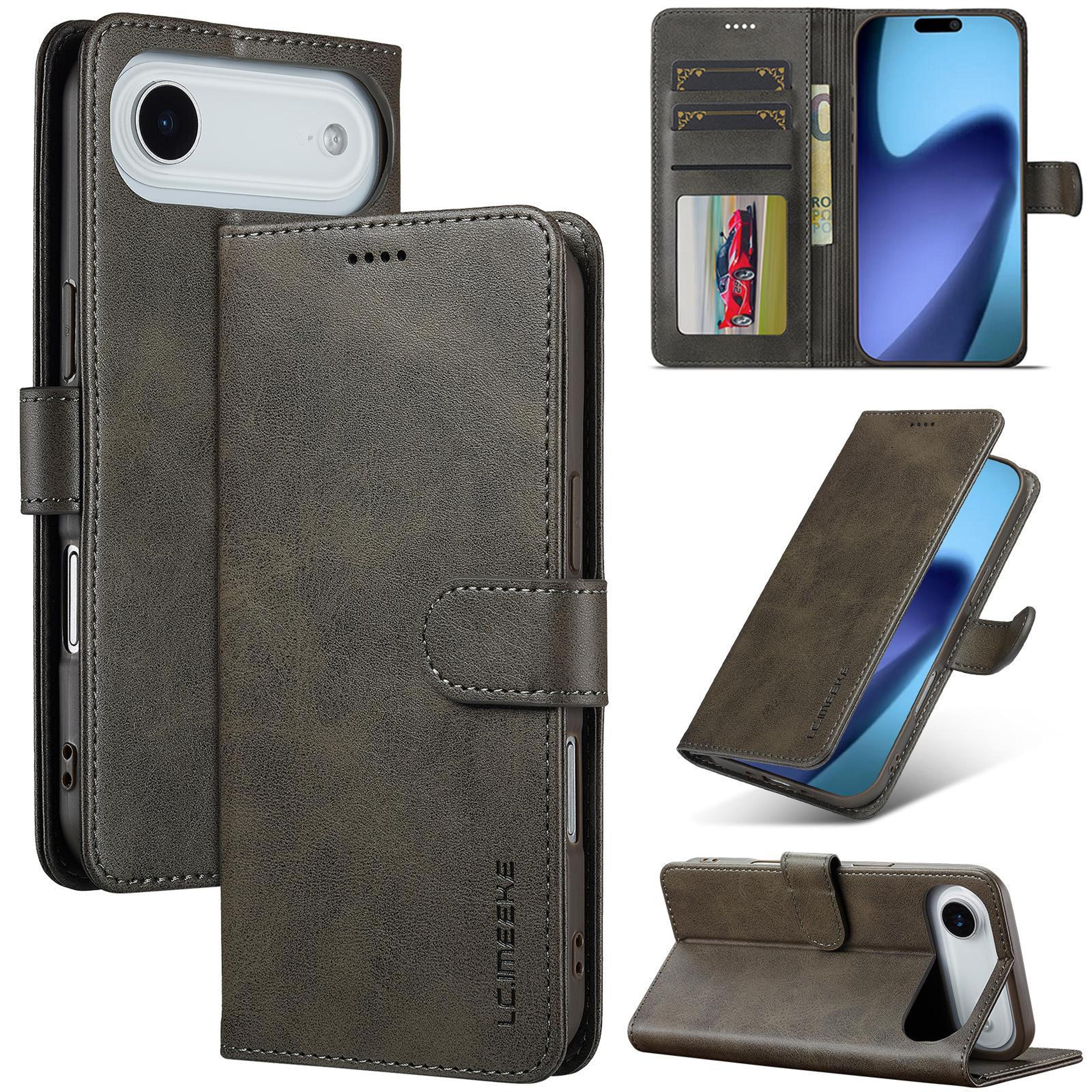 lc.imeeke leather wallet case with stand & card holder for iphone air flip cover