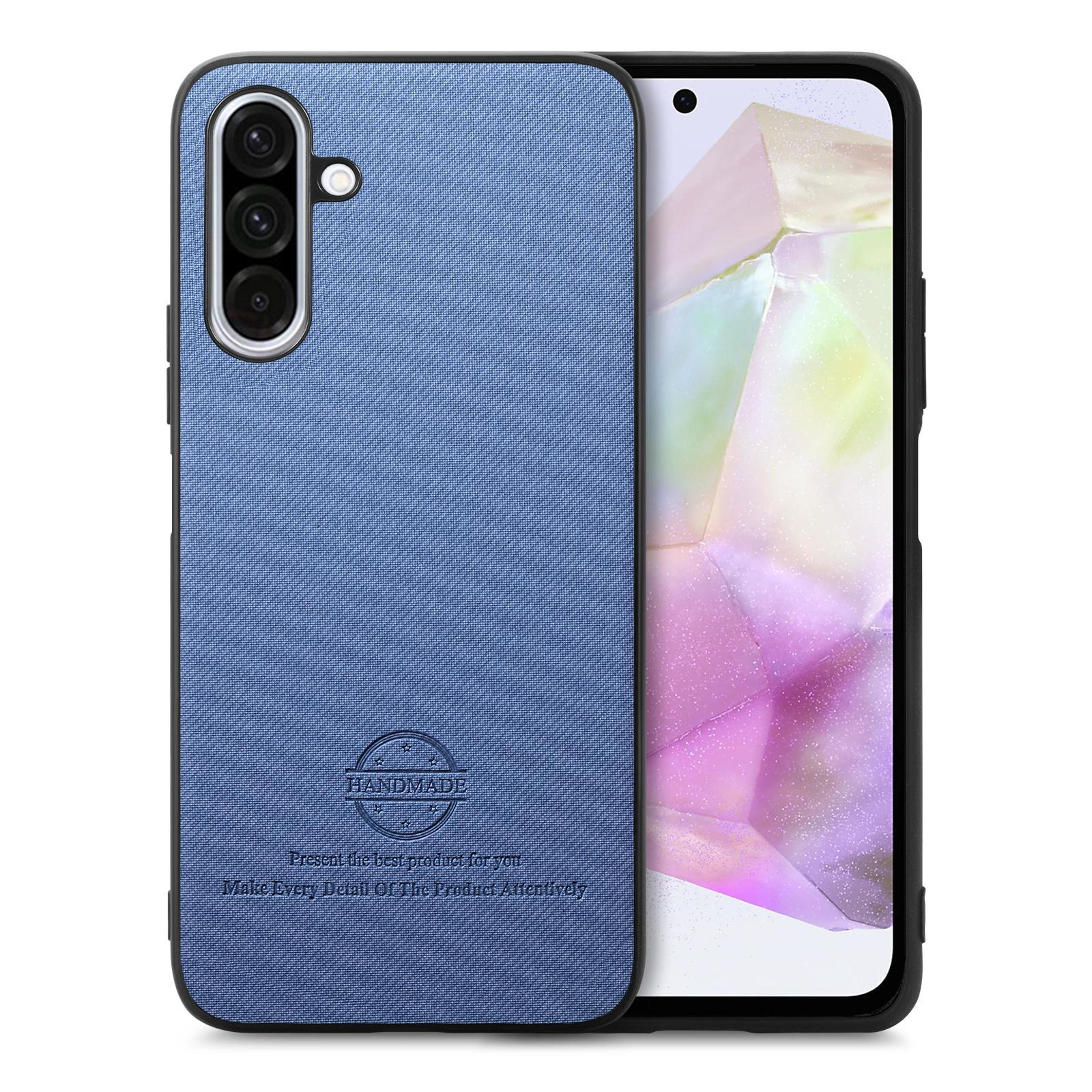 samsung galaxy a16 leather phone case with twill fabric finish shockproof protective cover