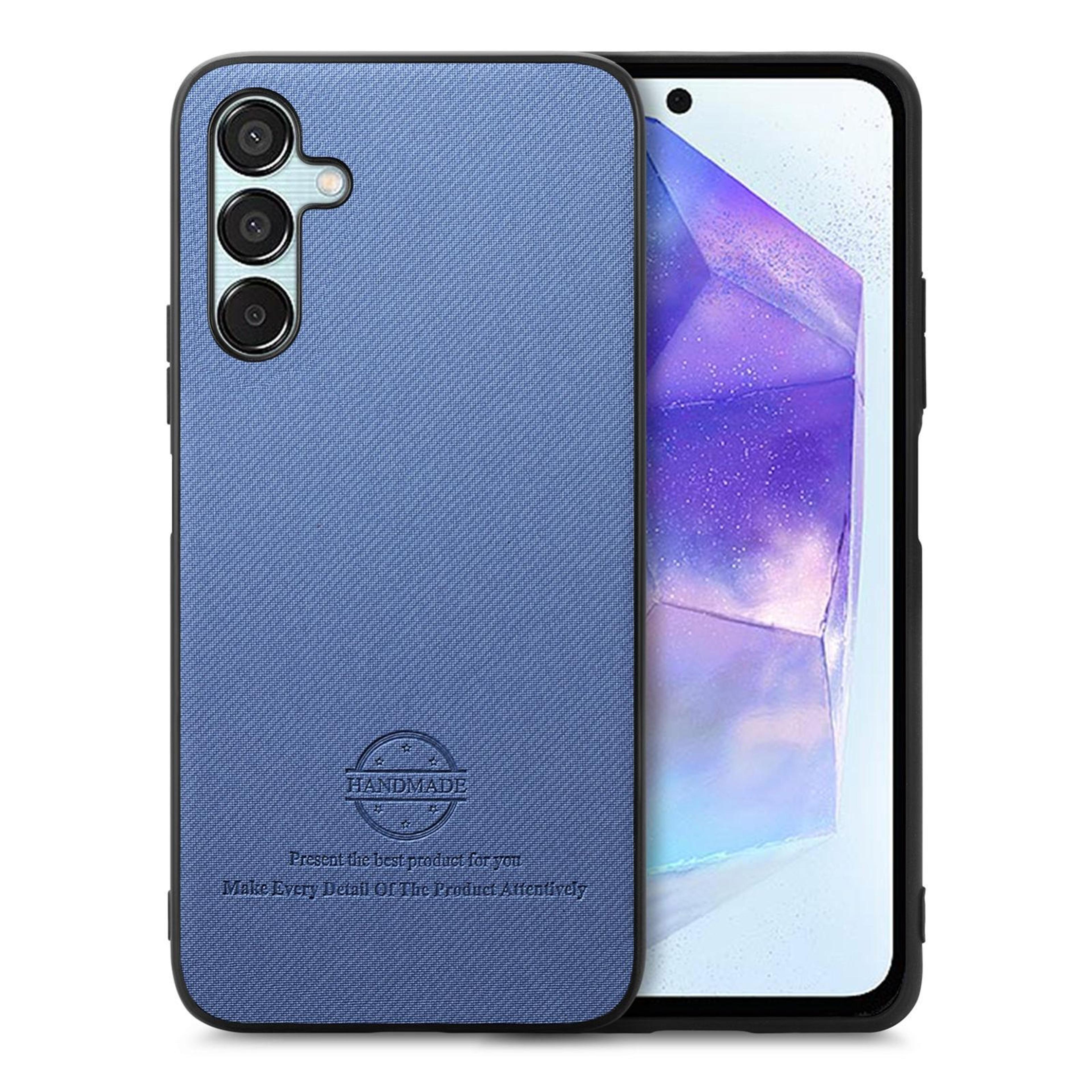 samsung galaxy a55 5g twill fabric leather case shockproof phone case with raised edge protection