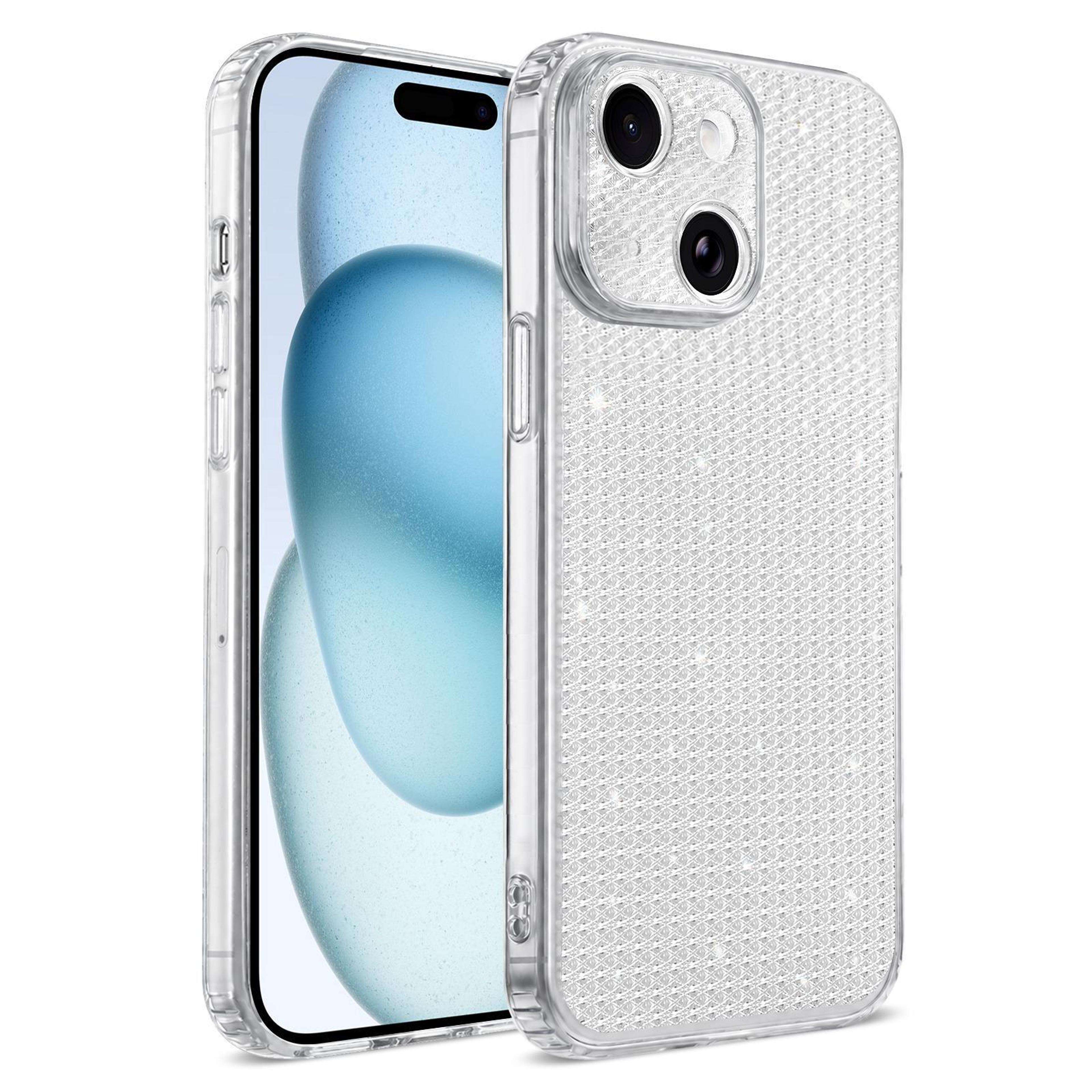 diamond glitter shockproof iphone 15 case with airbag protection & rhinestone sparkle