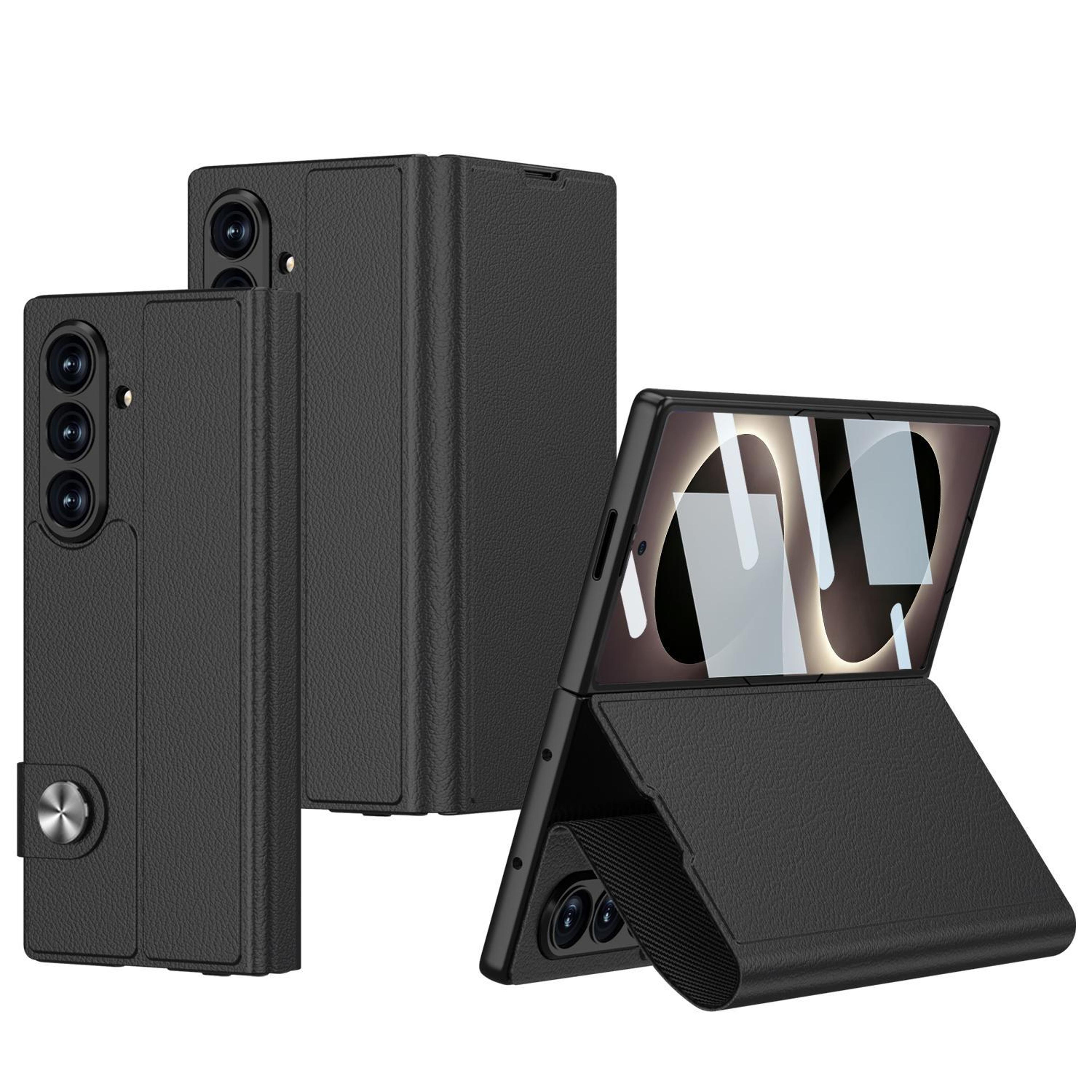 gkk galaxy z fold8 ultra case leather flip phone case with integrated screen protector & 360° shockproof protection