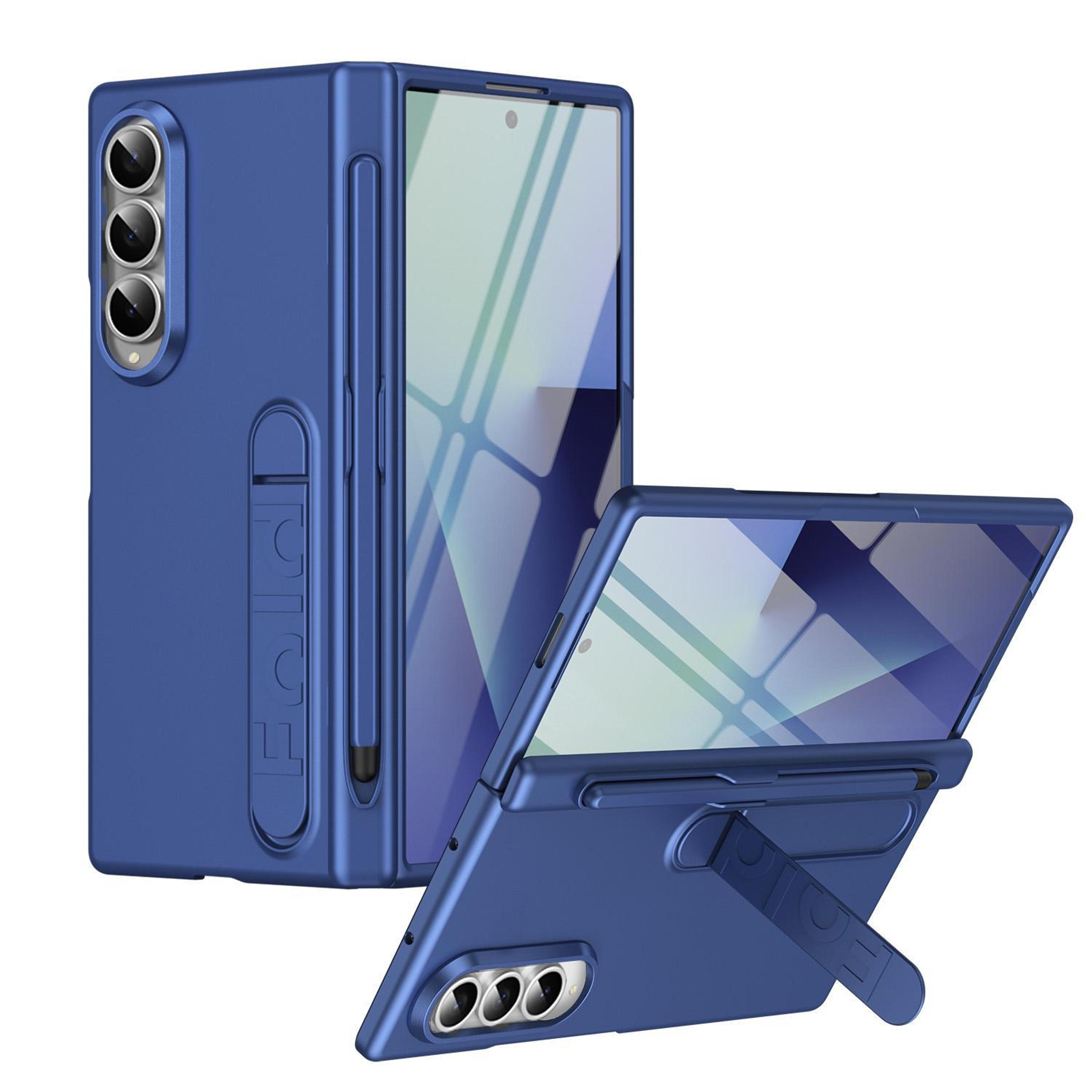 samsung galaxy z fold4 case with pen holder, shockproof protective cover with tempered glass screen protector