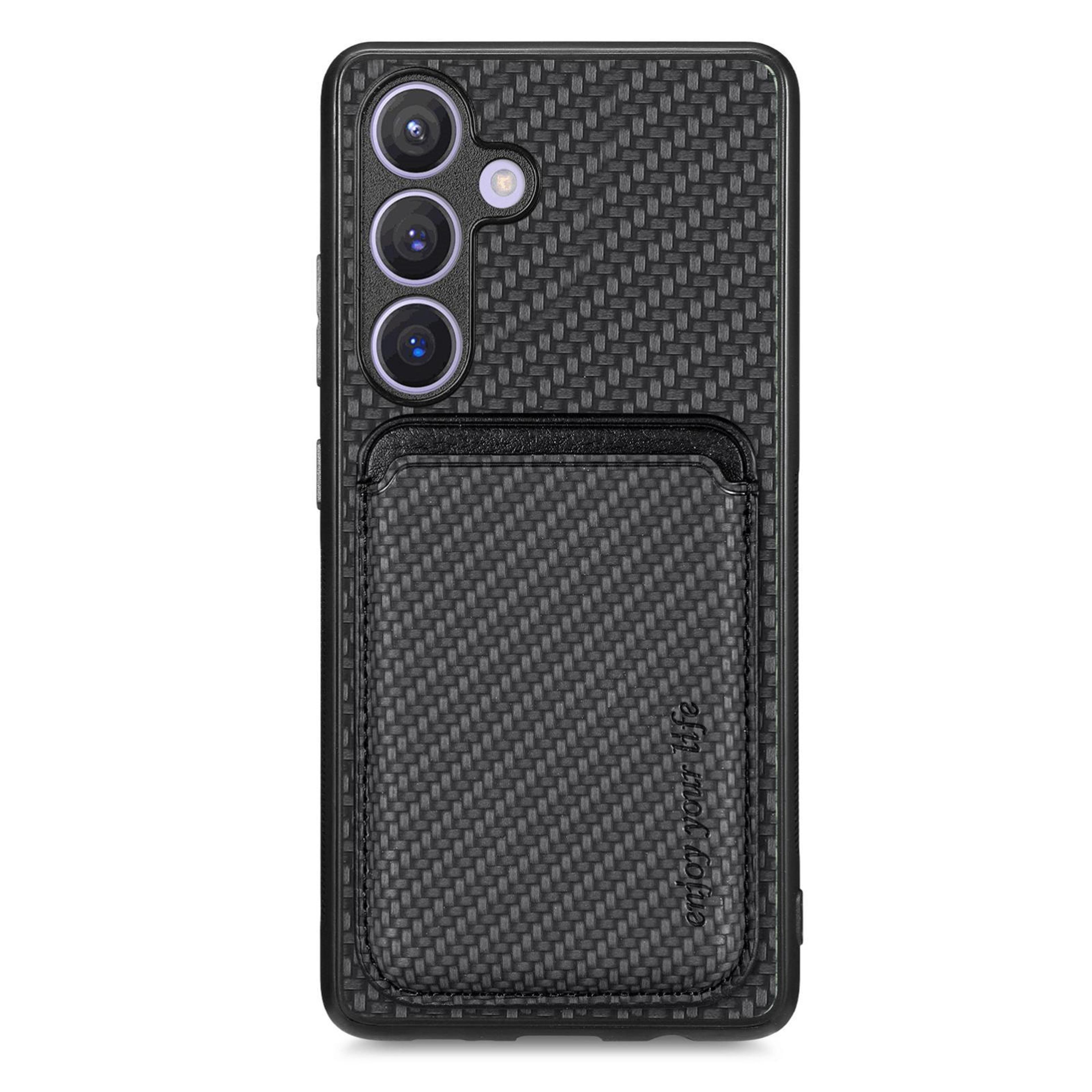 samsung galaxy a57 5g magsafe wallet phone case with carbon fiber leather & magnetic card holder