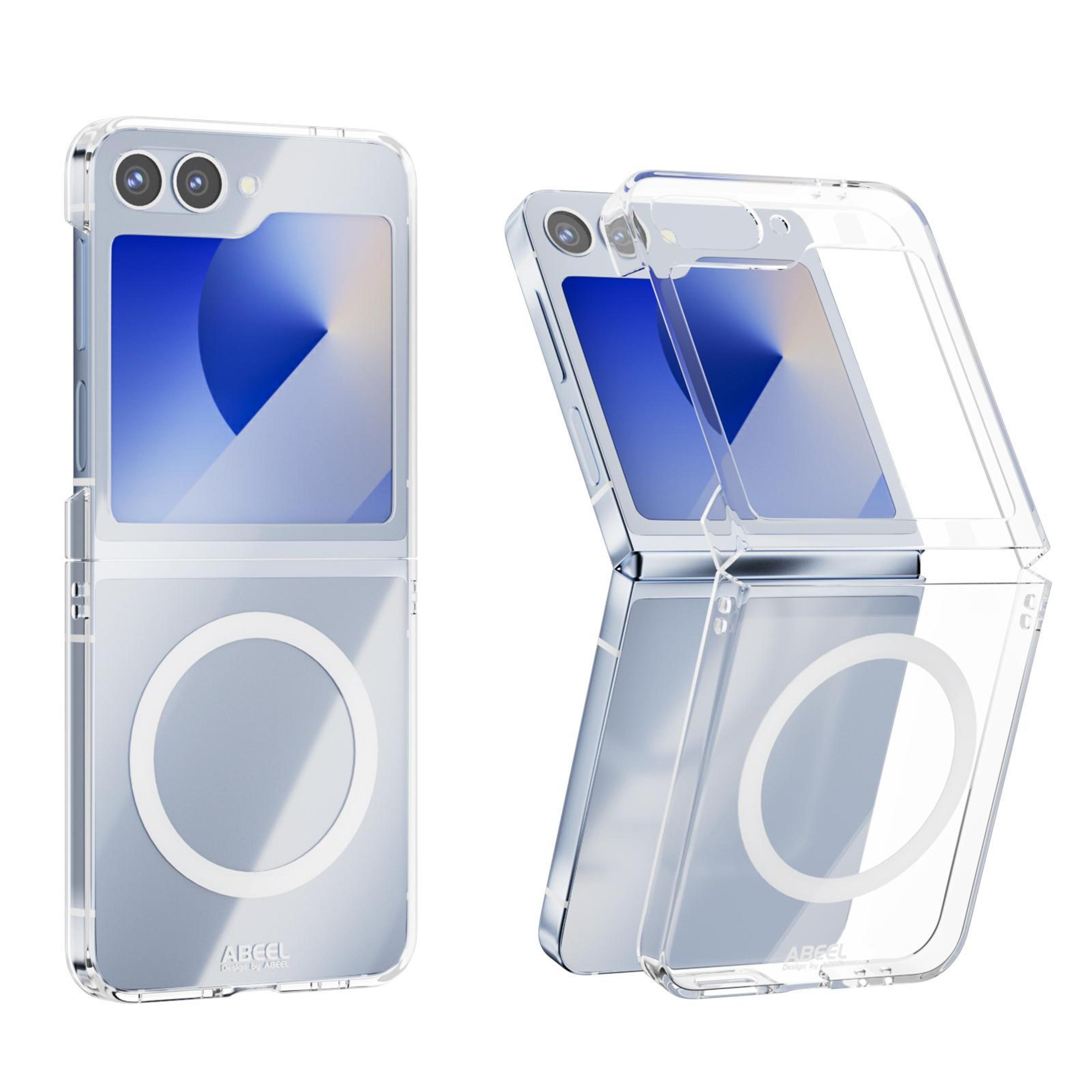 abeel samsung galaxy z flip7 fe case & samsung z flip6 magsafe case transparent magnetic scratch-resistant cover