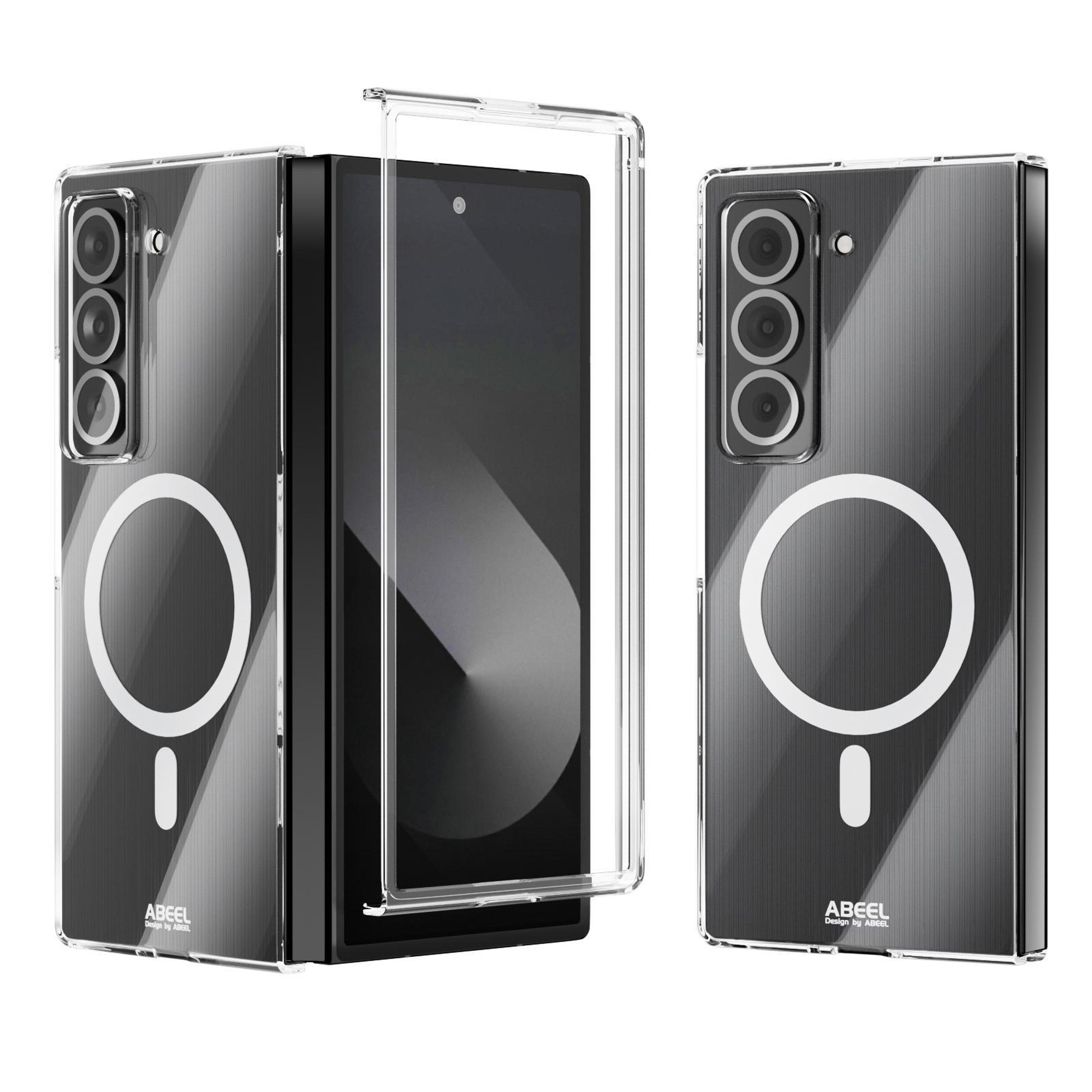 abeel samsung galaxy z fold 5 case with magsafe magnetic clear scratch resistant pc cover