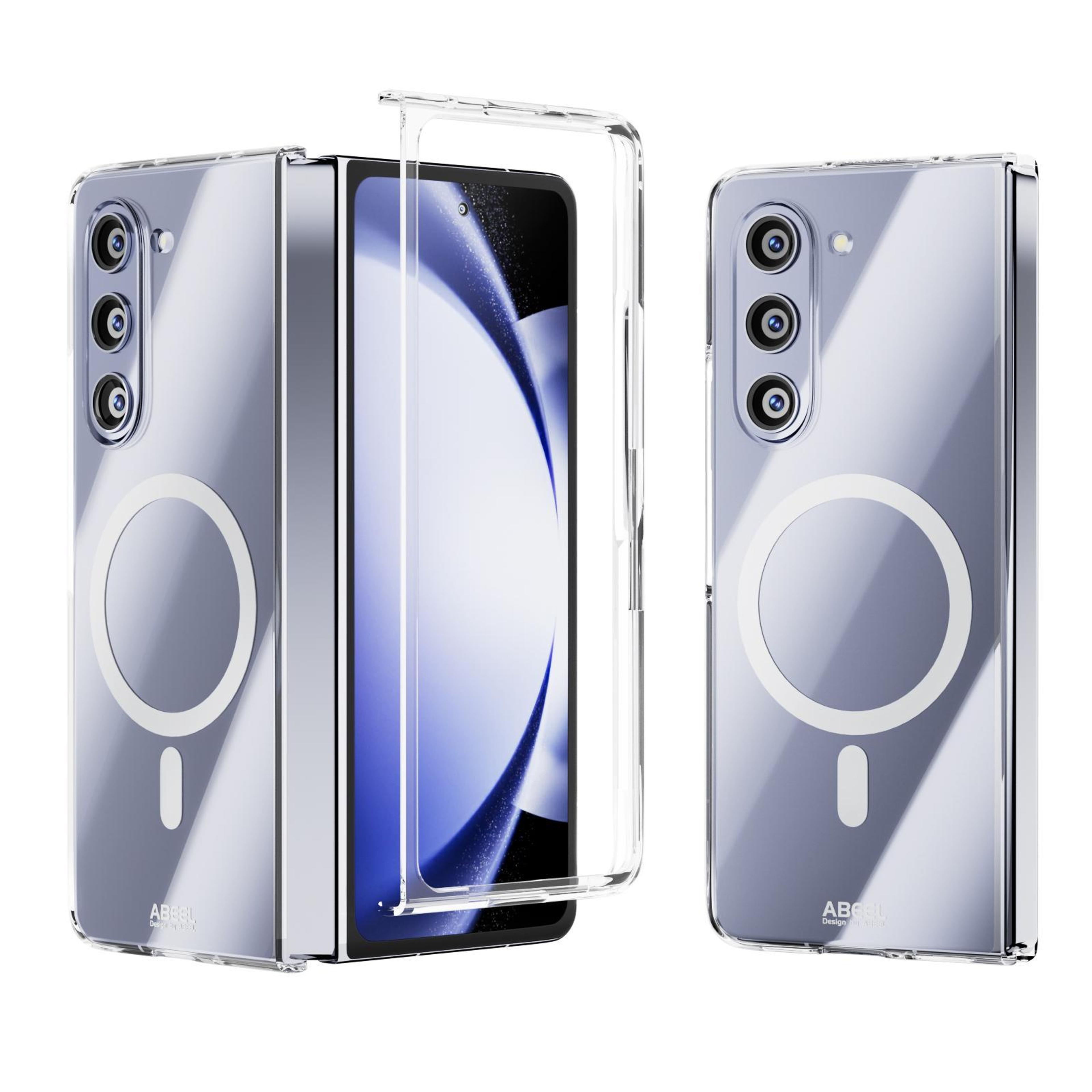 abeel samsung galaxy z fold5 case with magsafe clear magnetic scratch resistant pc cover
