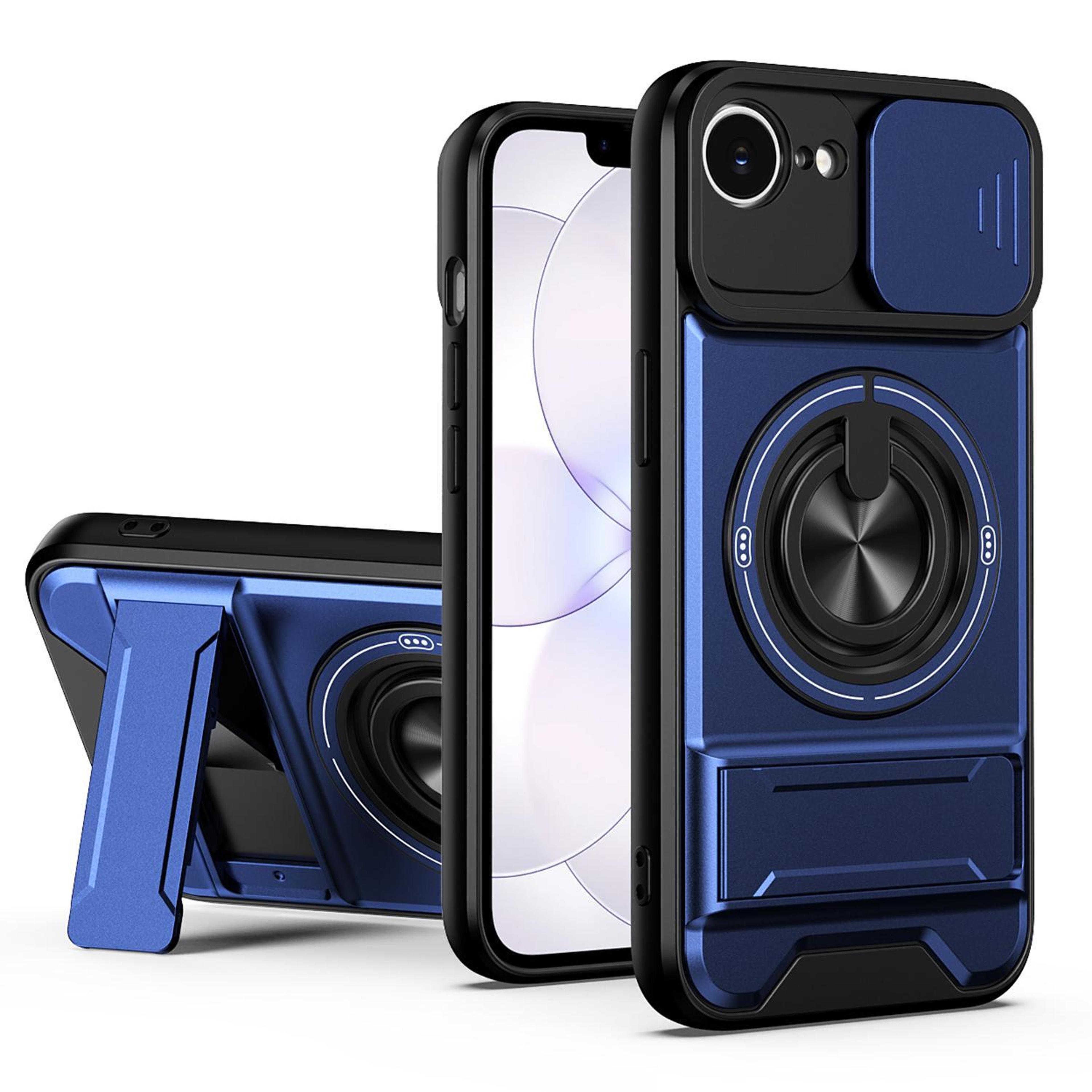 magnetic shockproof iphone 17e & 16 e case with sliding lens cover, kickstand & magsafe compatible