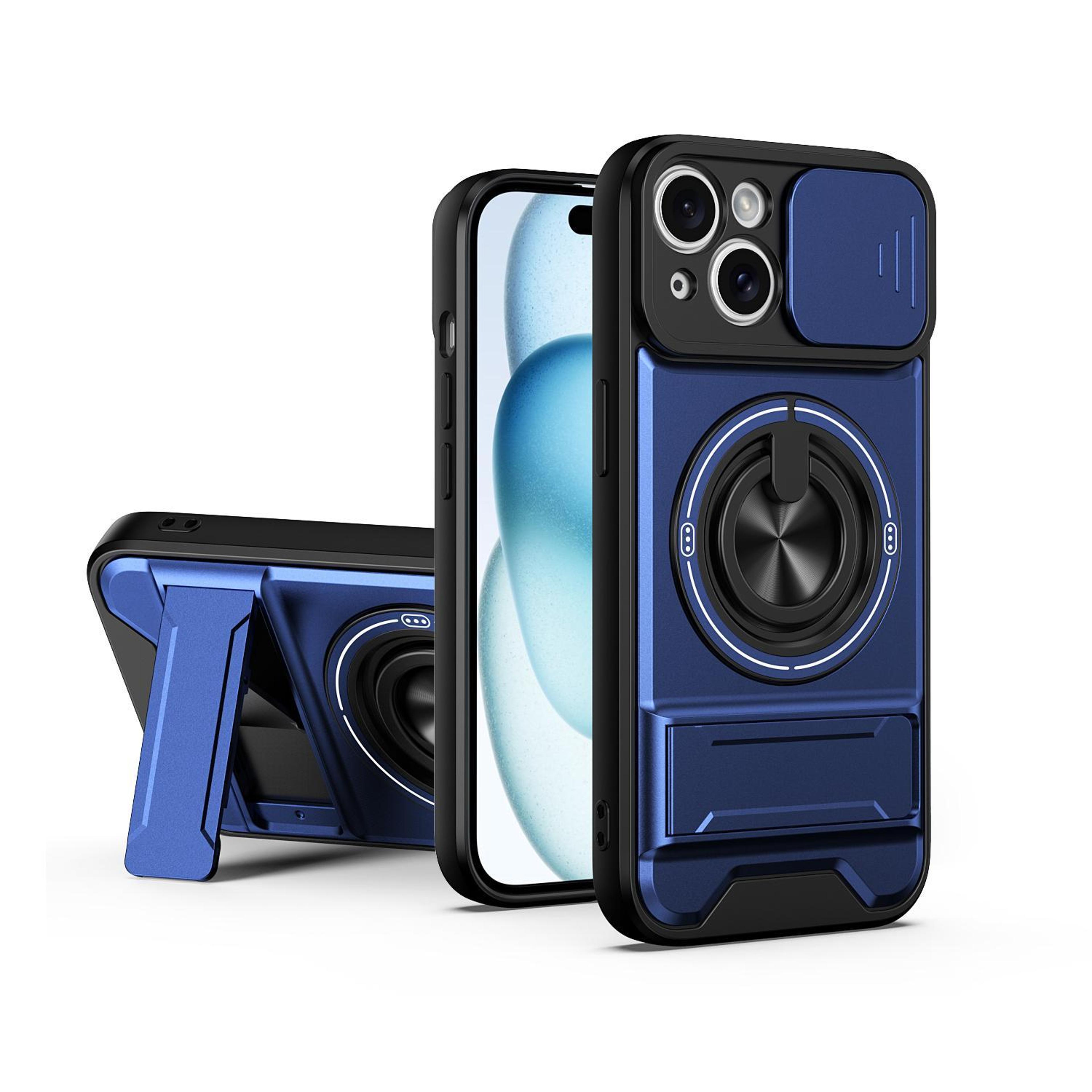 magnetic shockproof iphone 15 lens cover case with kickstand and magnetic charging