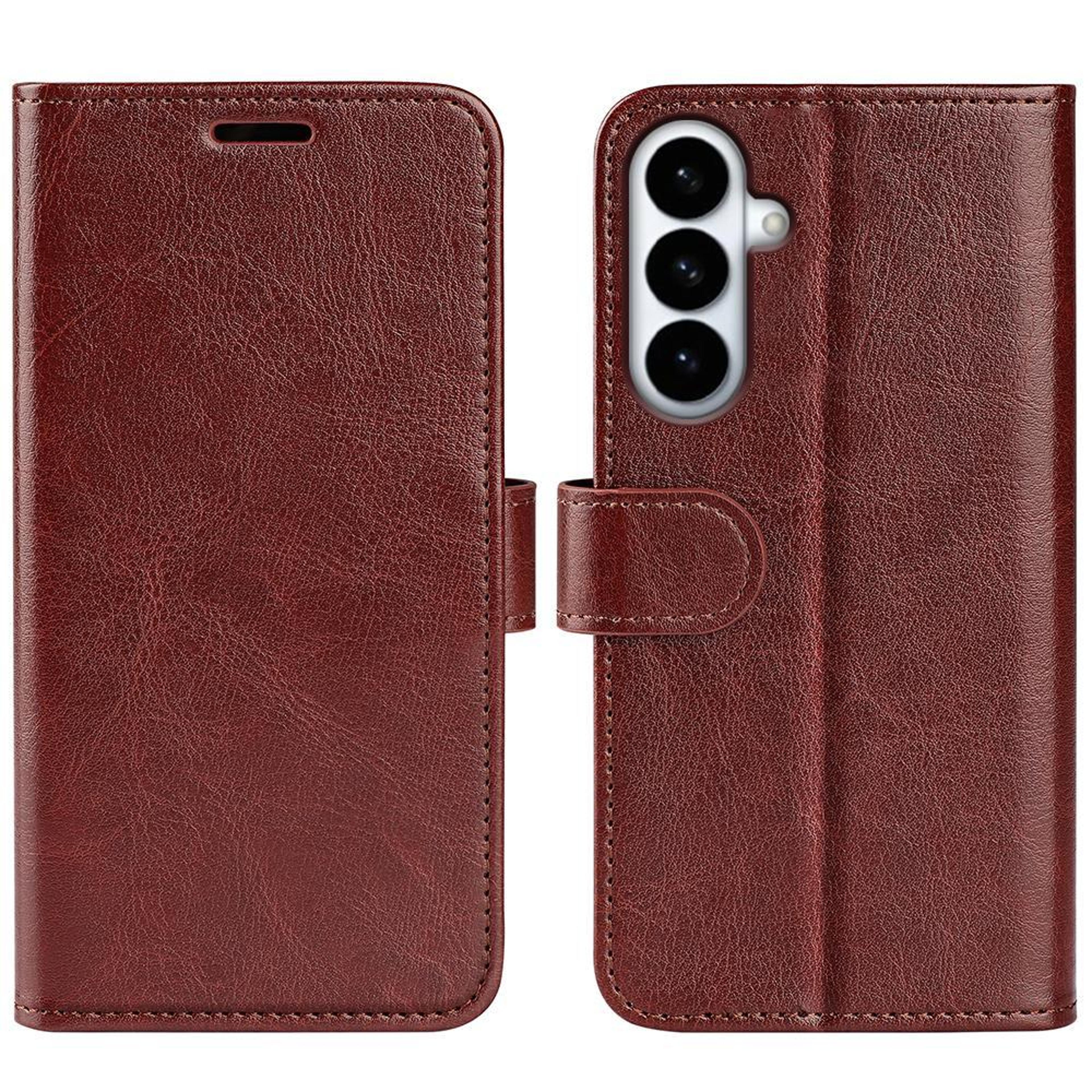 galaxy s26 plus leather phone case with wallet card holder, kickstand & shockproof flip cover