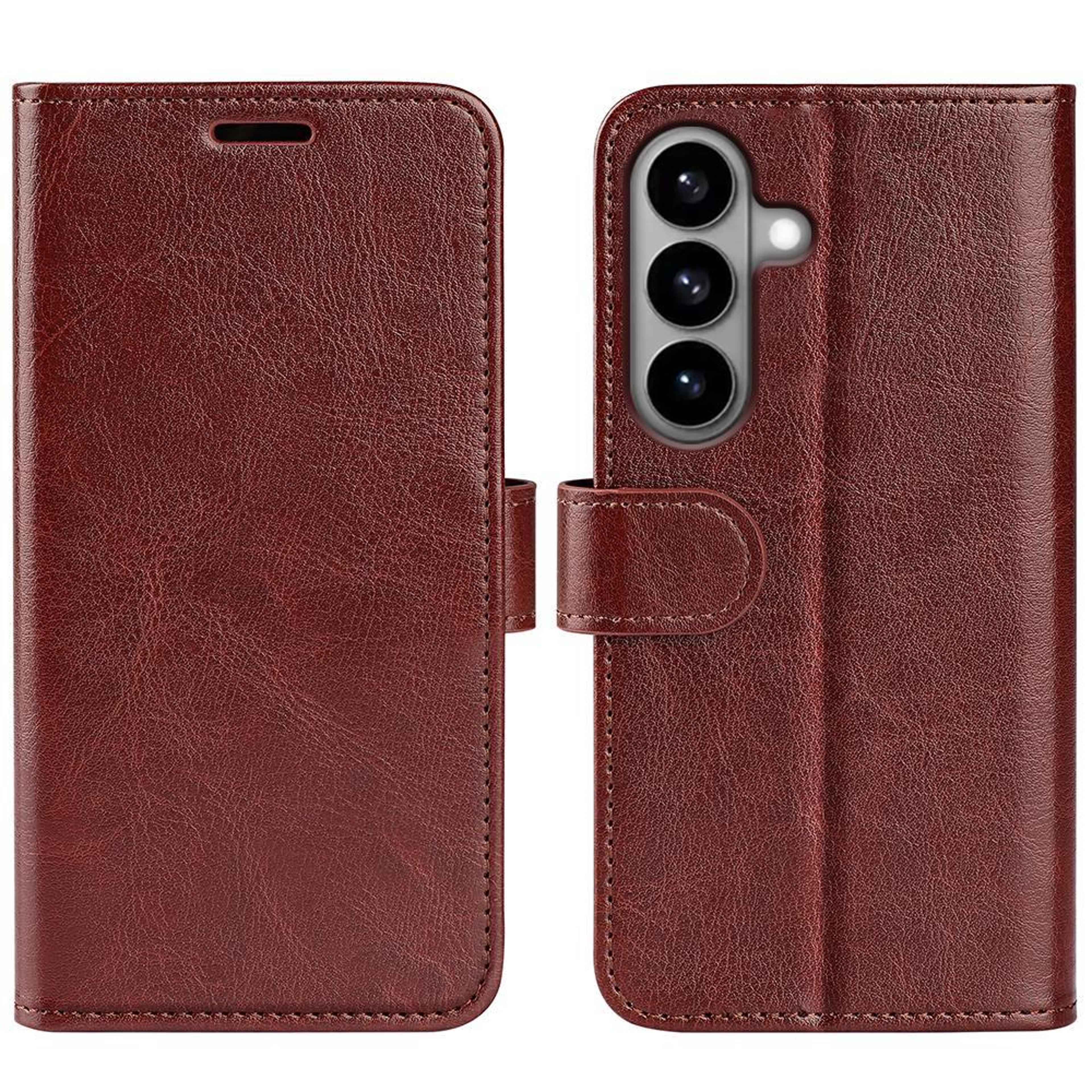 r64 galaxy s26 leather case wallet flip cover with card holder & kickstand