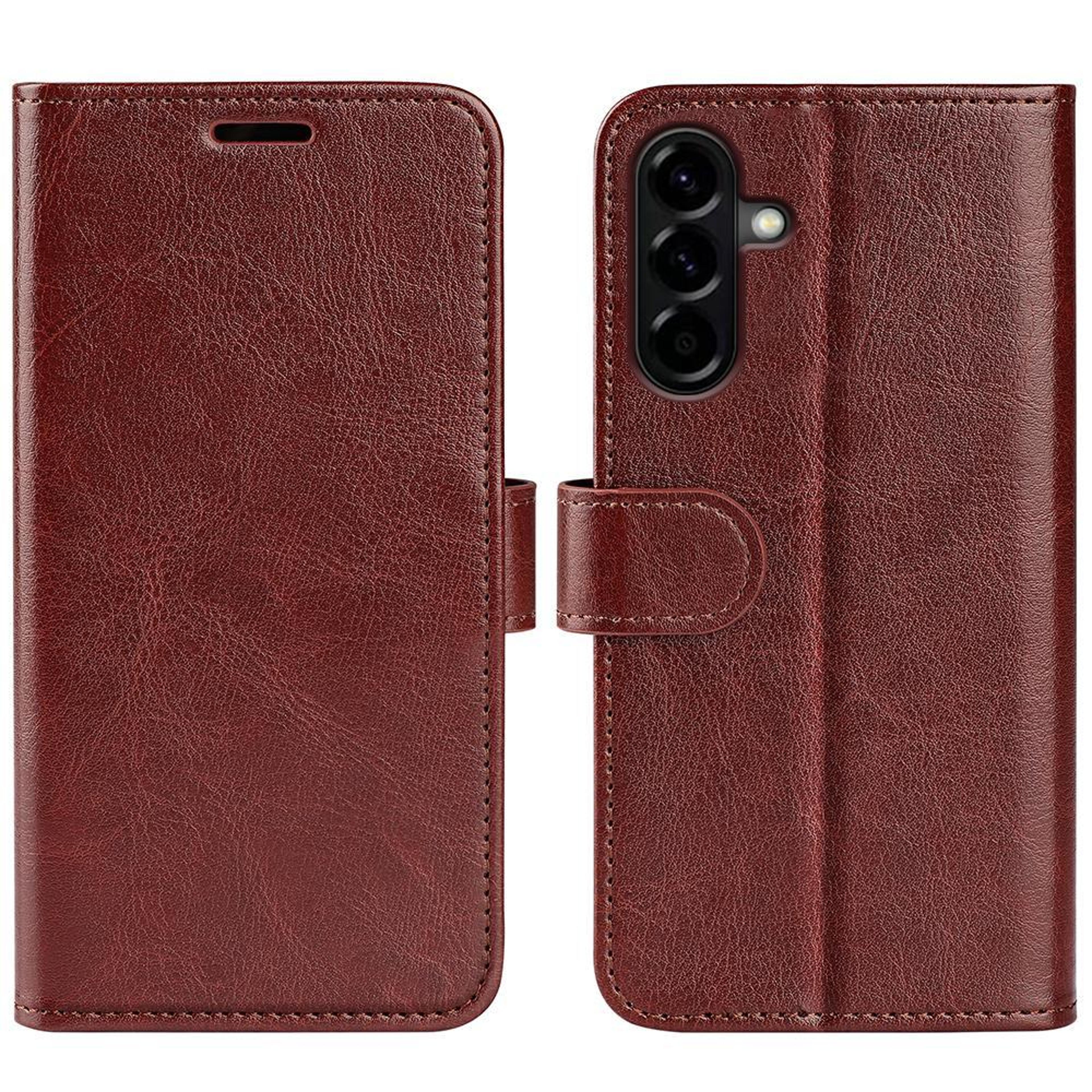 r64 samsung galaxy a57 5g case leather flip wallet case with card holder & stand