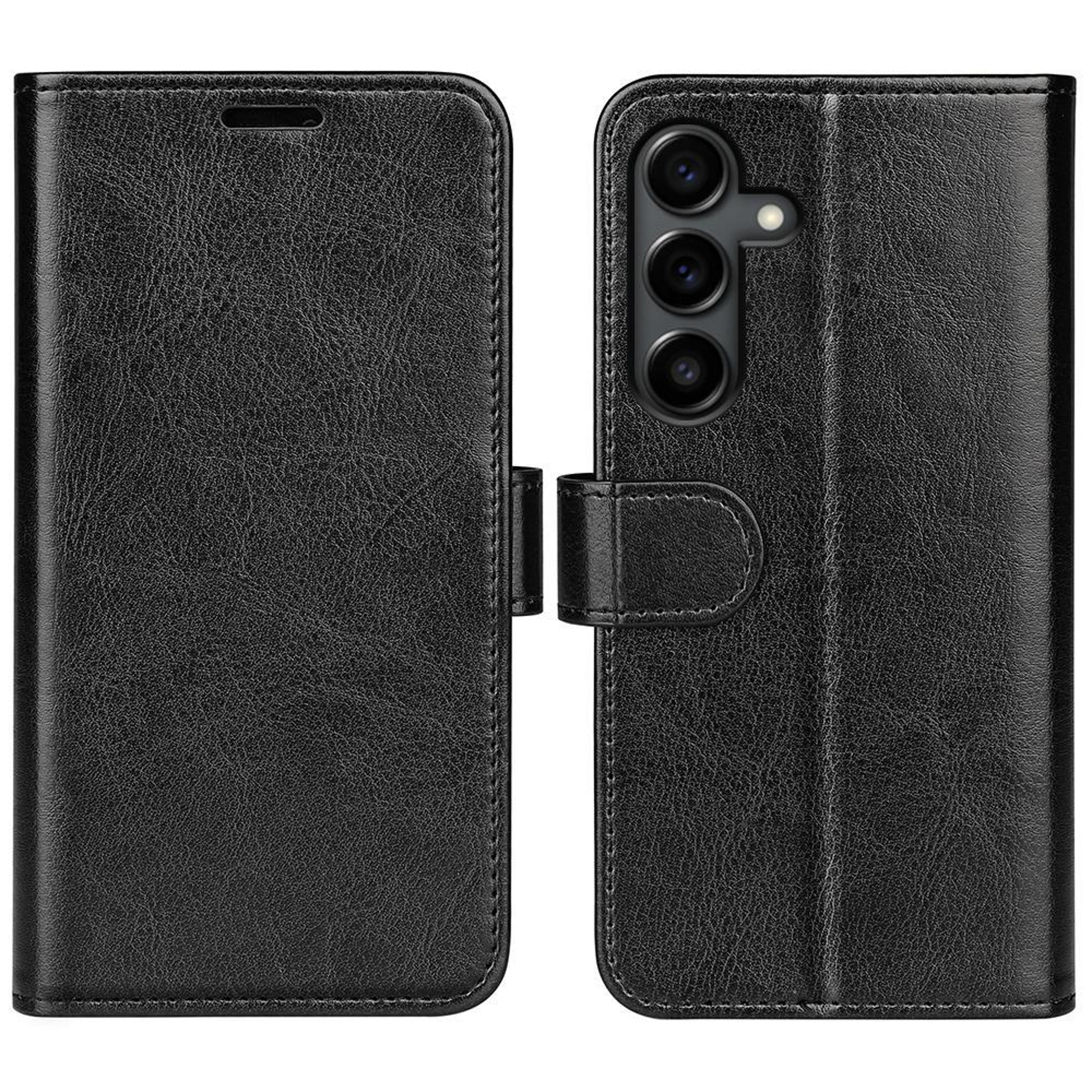 samsung galaxy s25 fe leather wallet flip case with card holder & kickstand shockproof cover