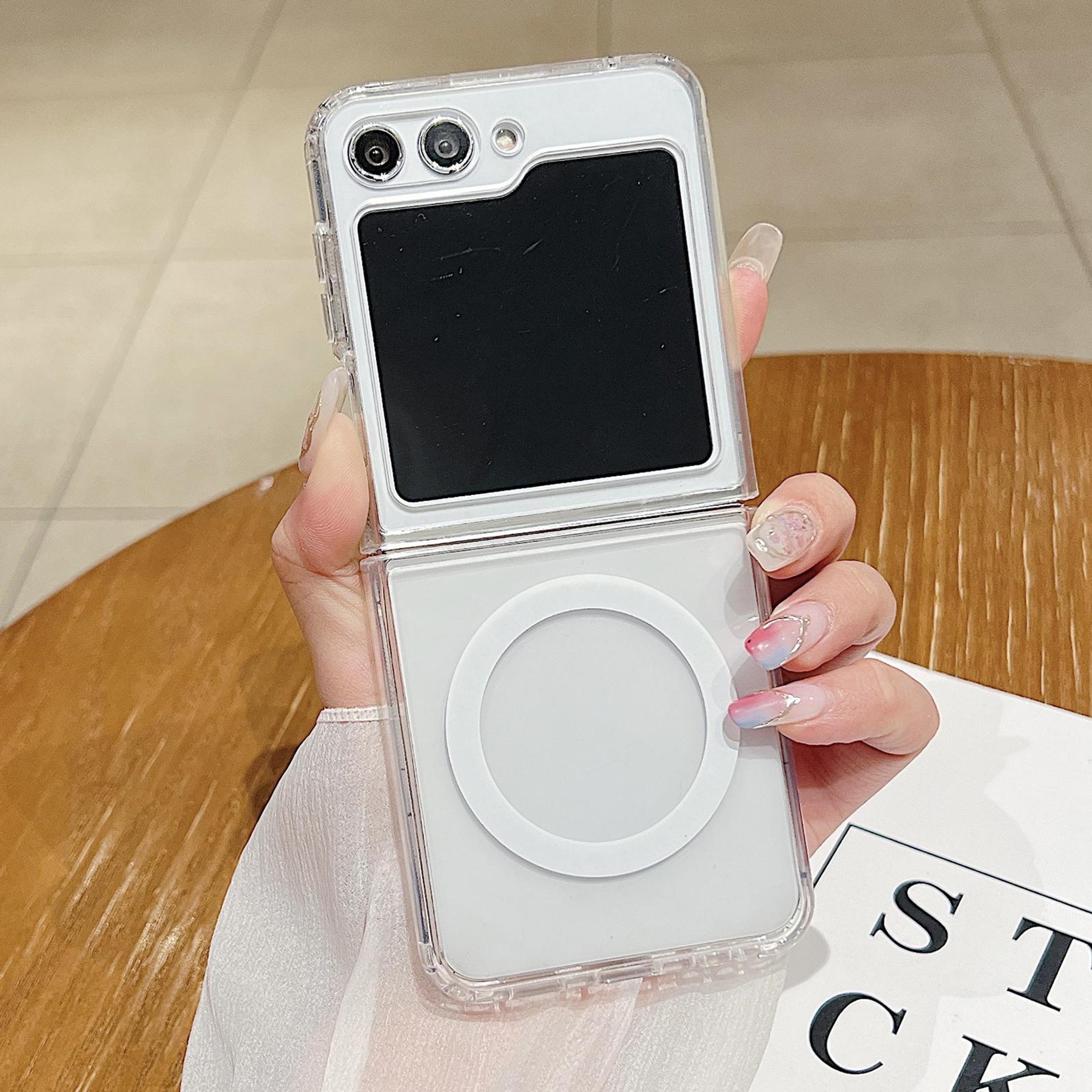 magsafe clear acrylic tpu case for samsung galaxy z flip7 fe & flip6 with camera protection