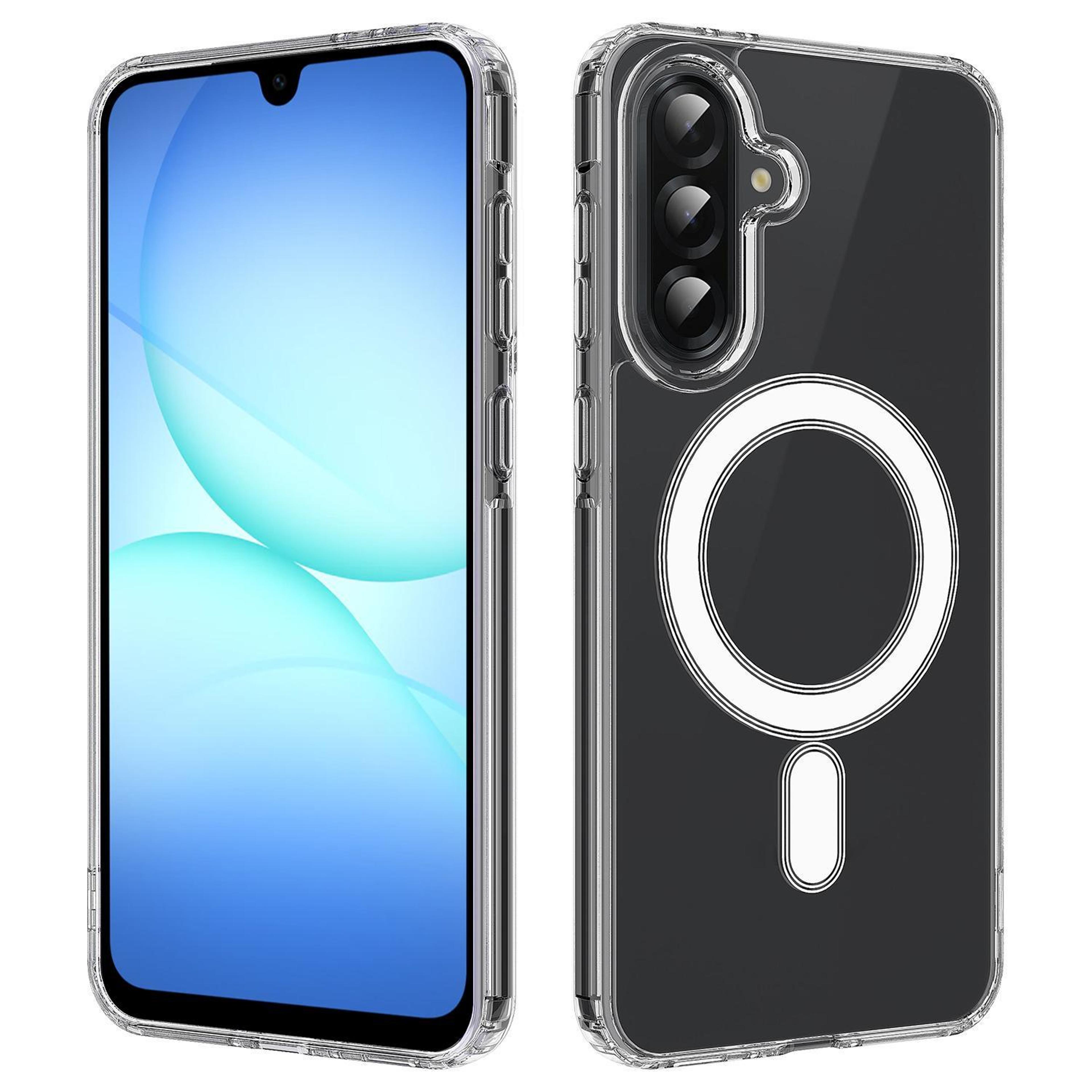samsung galaxy a17 5g/4g magsafe clear case with magnetic ring, transparent acrylic tpu shockproof cover