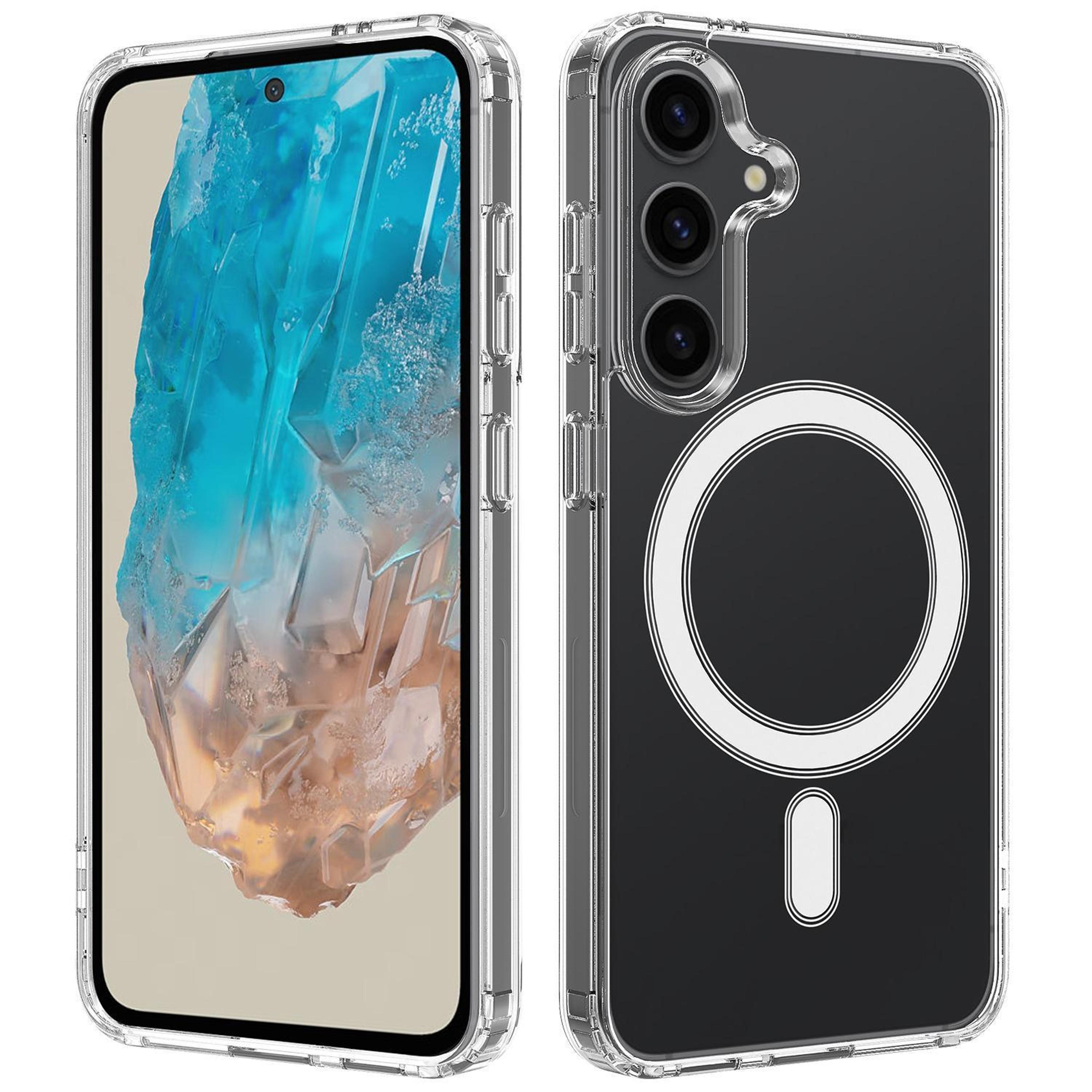 magsafe magnetic clear acrylic tpu case for samsung galaxy m35 case & samsung f35 with shockproof protection