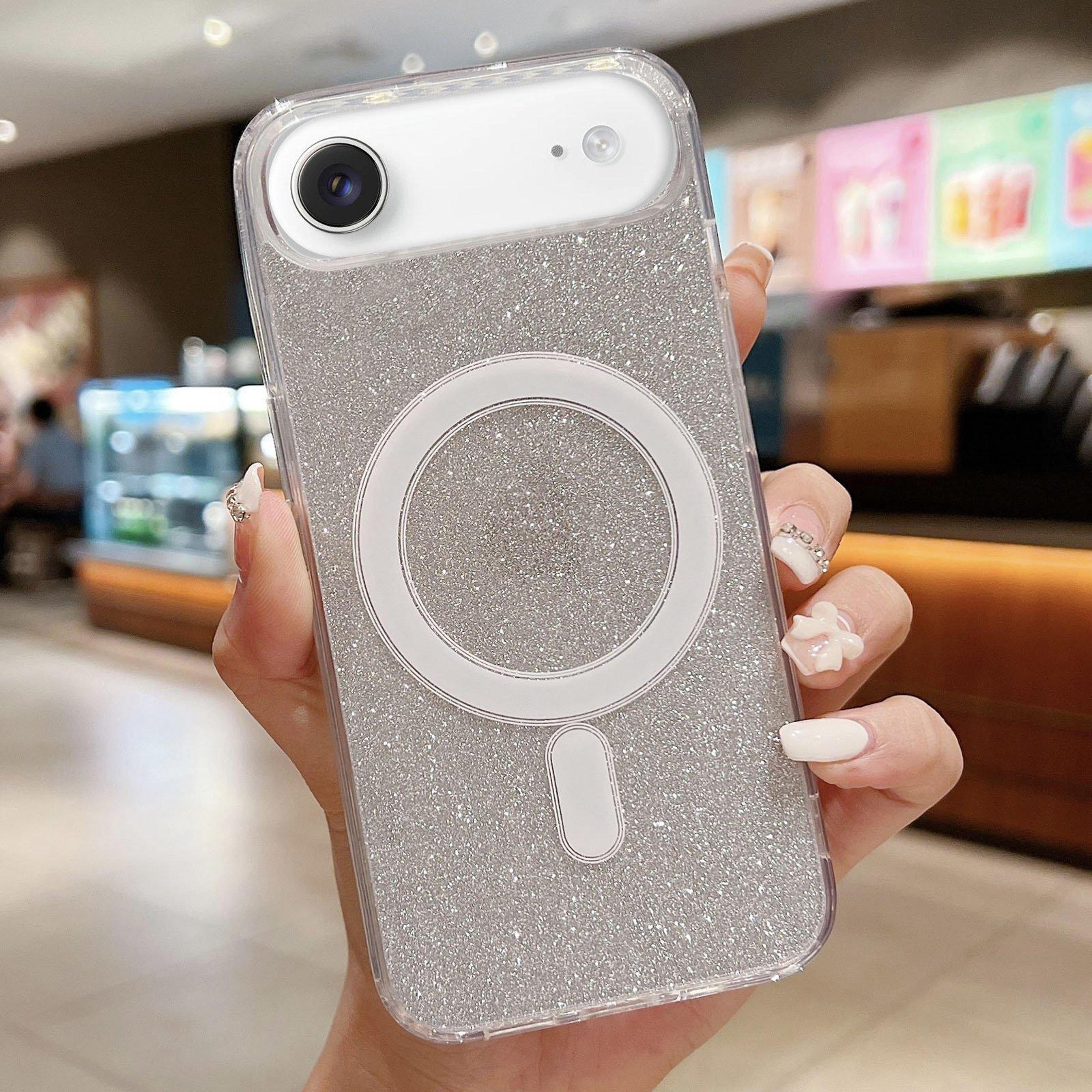 clear glitter magsafe iphone case with acrylic back for iphone air