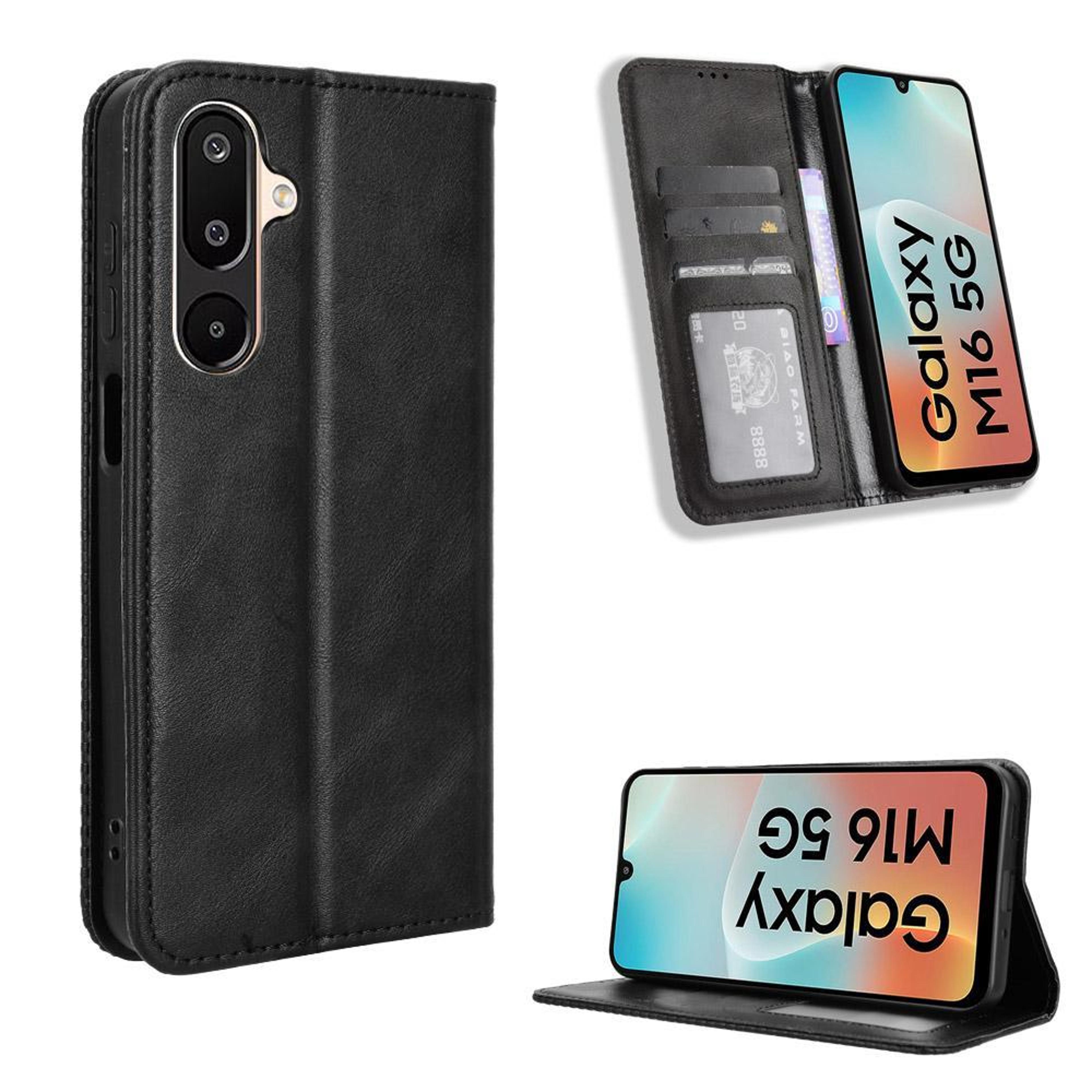 samsung galaxy f16 case & m16 wallet case magnetic leather flip cover with card holder & stand