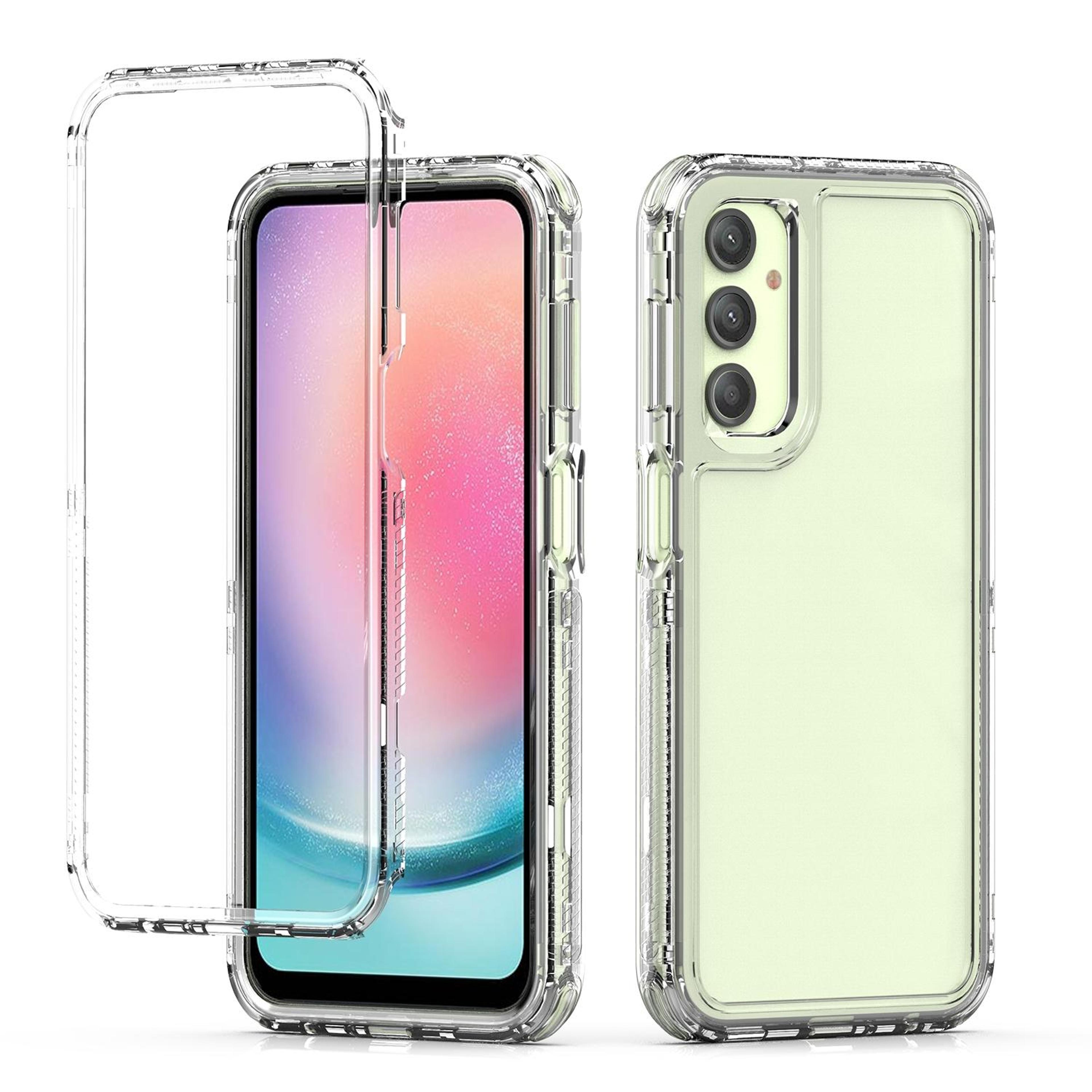 crystal clear shockproof samsung galaxy a24 4g case with acrylic back & tpu bumper