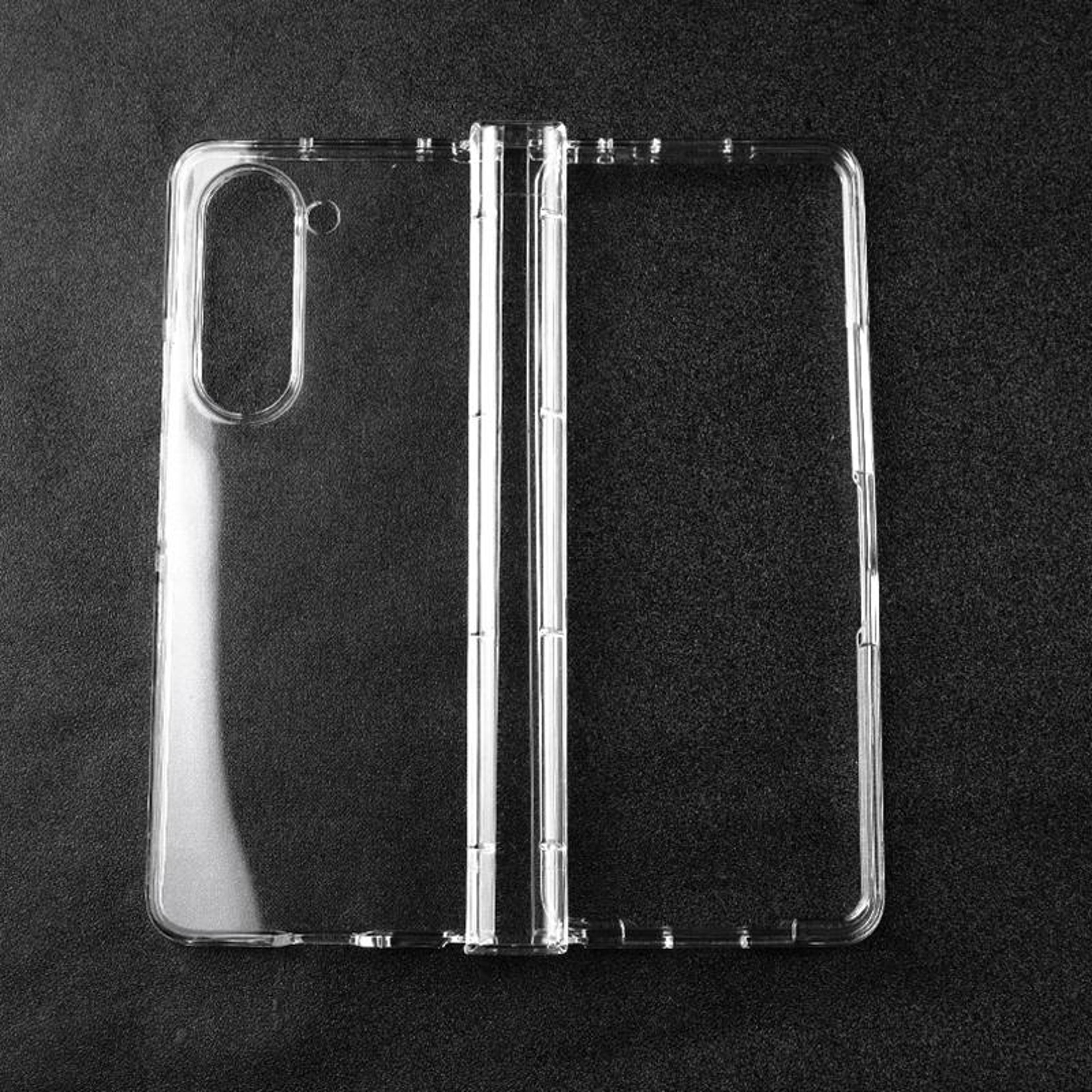 samsung galaxy z fold5 clear phone case shockproof transparent hard pc protective cover