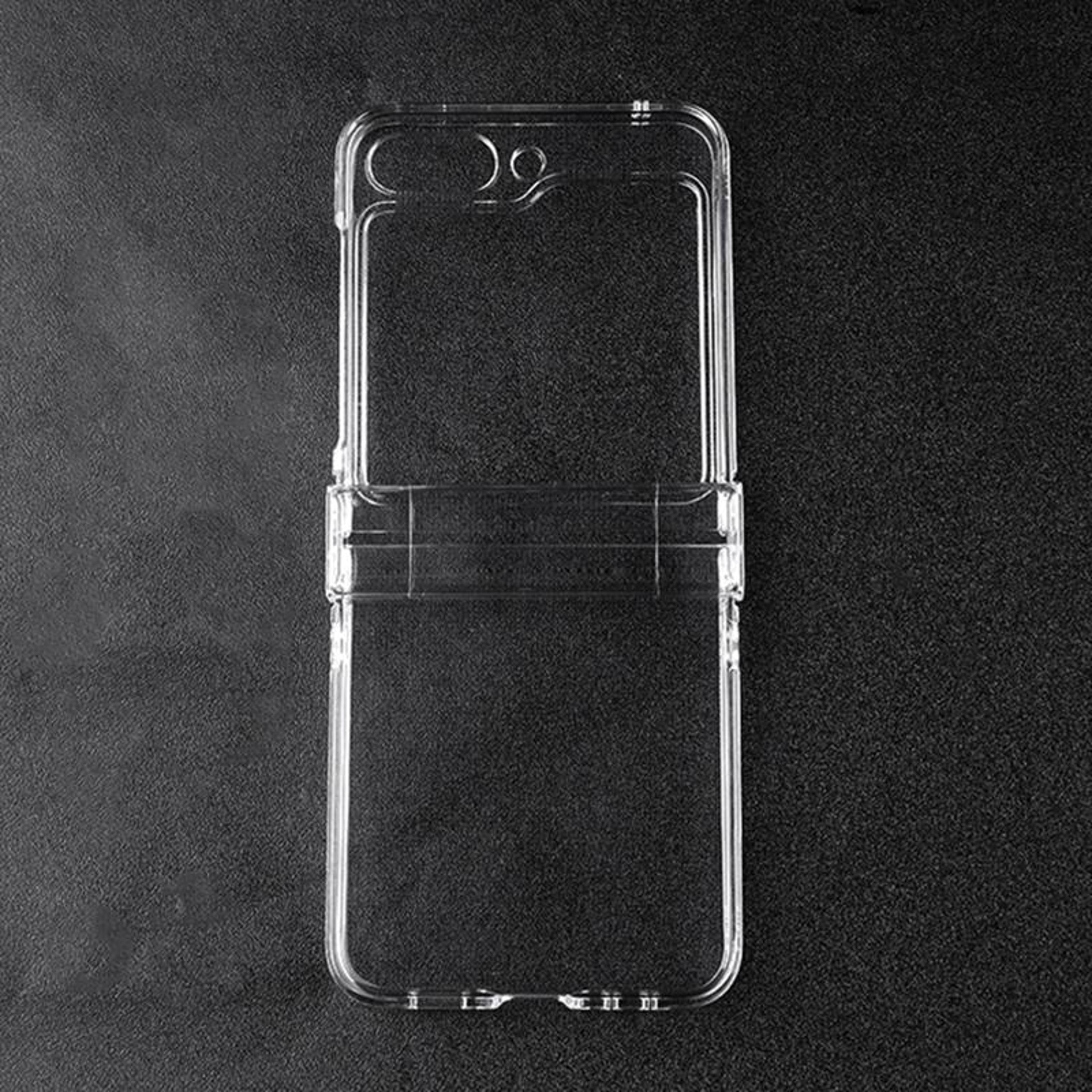 crystal clear shockproof phone case for samsung galaxy z flip5 5g hard pc protective cover