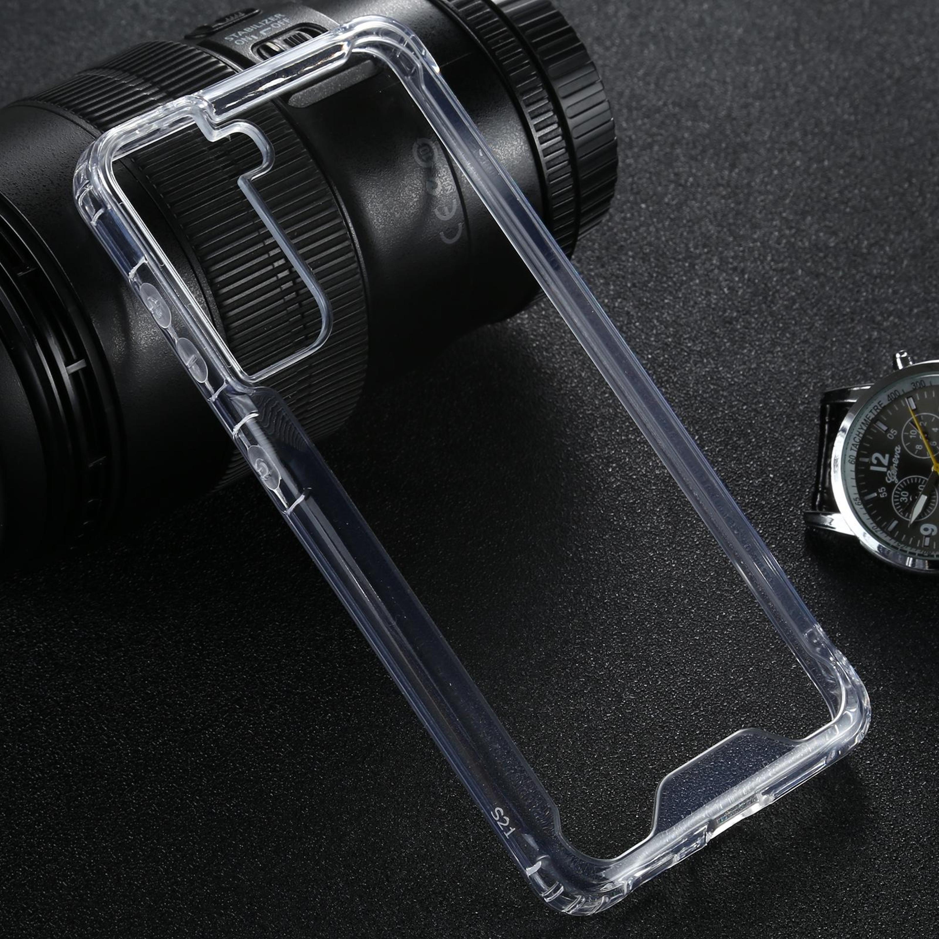 samsung galaxy s21 case clear shockproof tpu + pc protective cover with reinforced corners