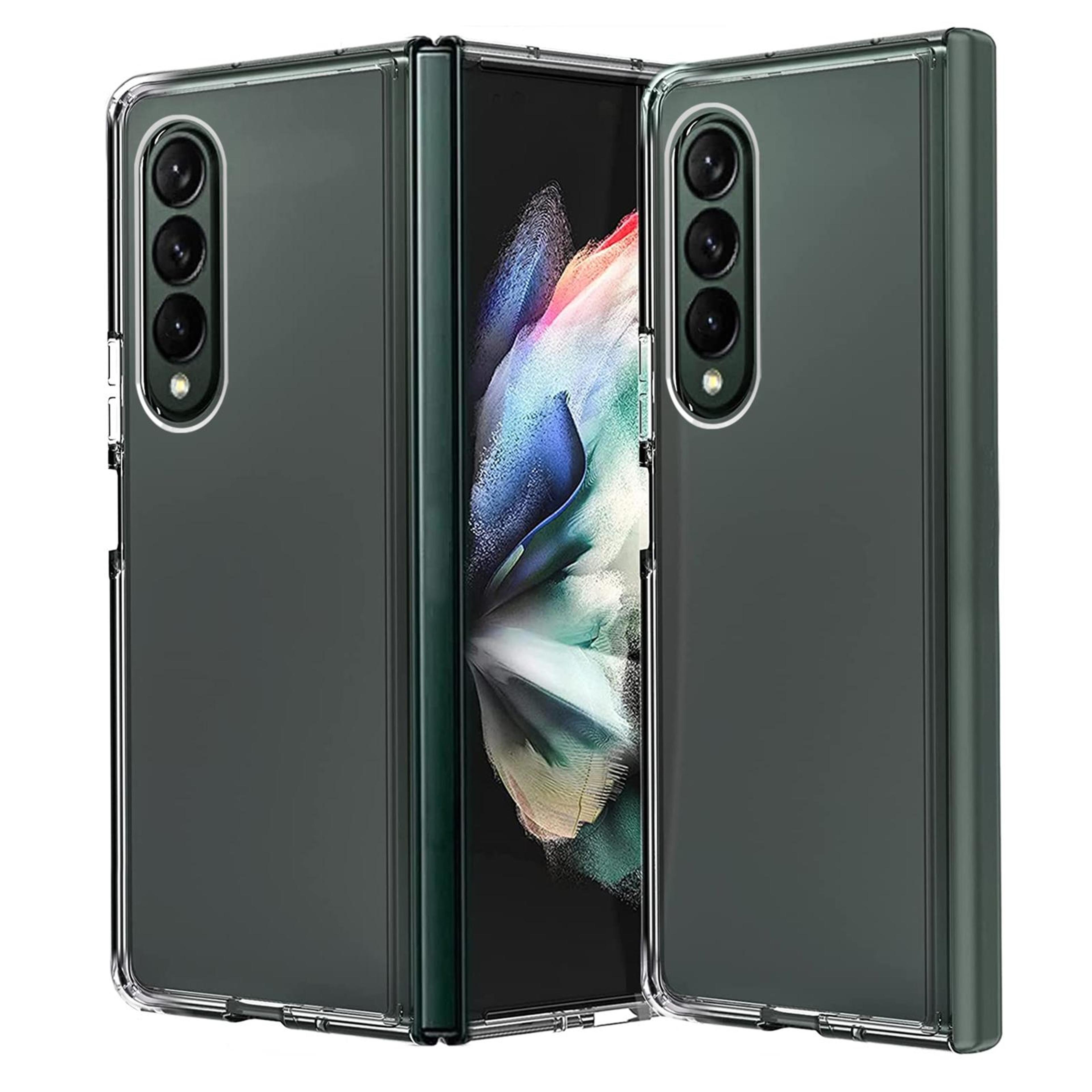 samsung galaxy z fold4 clear phone case with pc + tpu slim protective cover