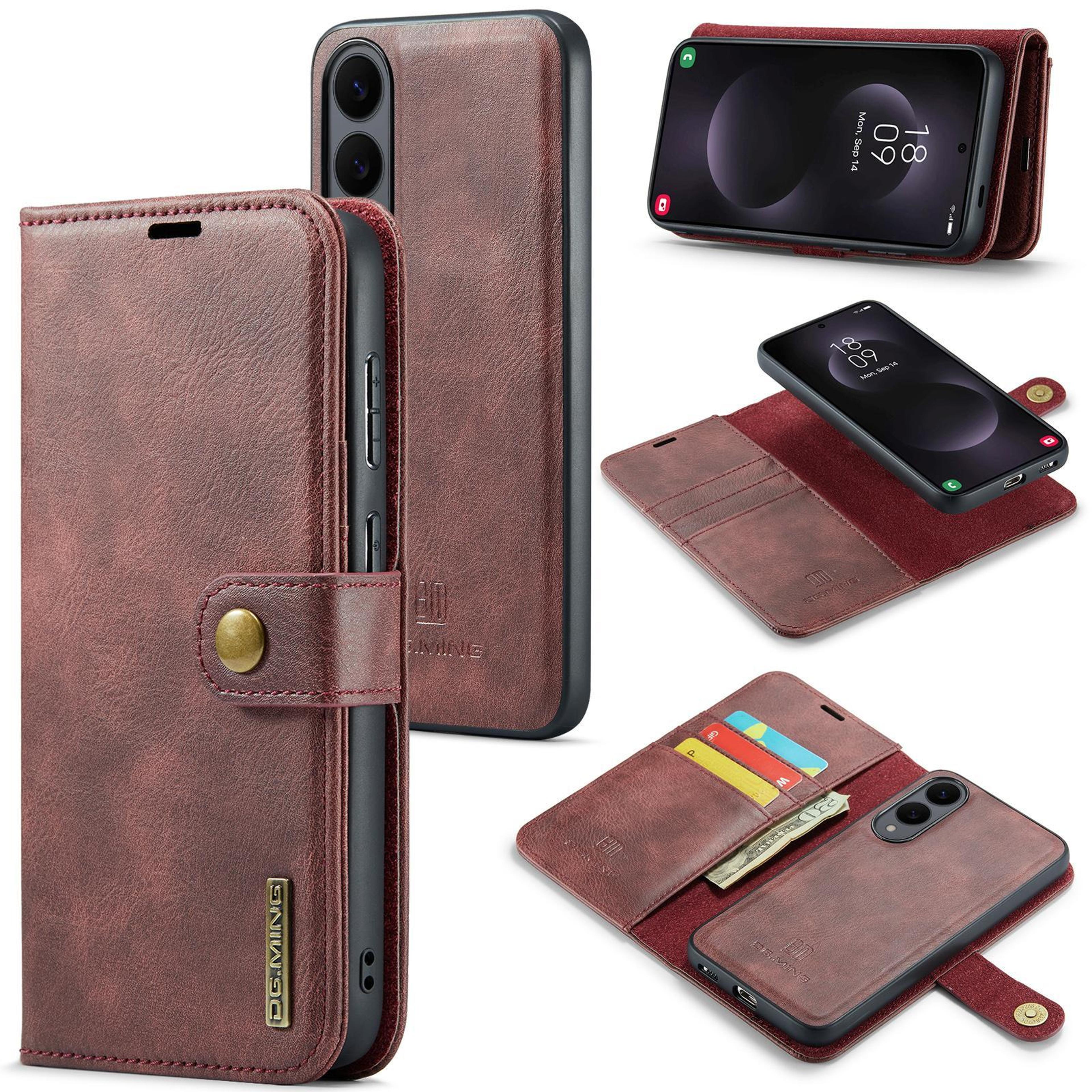 samsung galaxy s25 edge case detachable magnetic leather wallet case with stand
