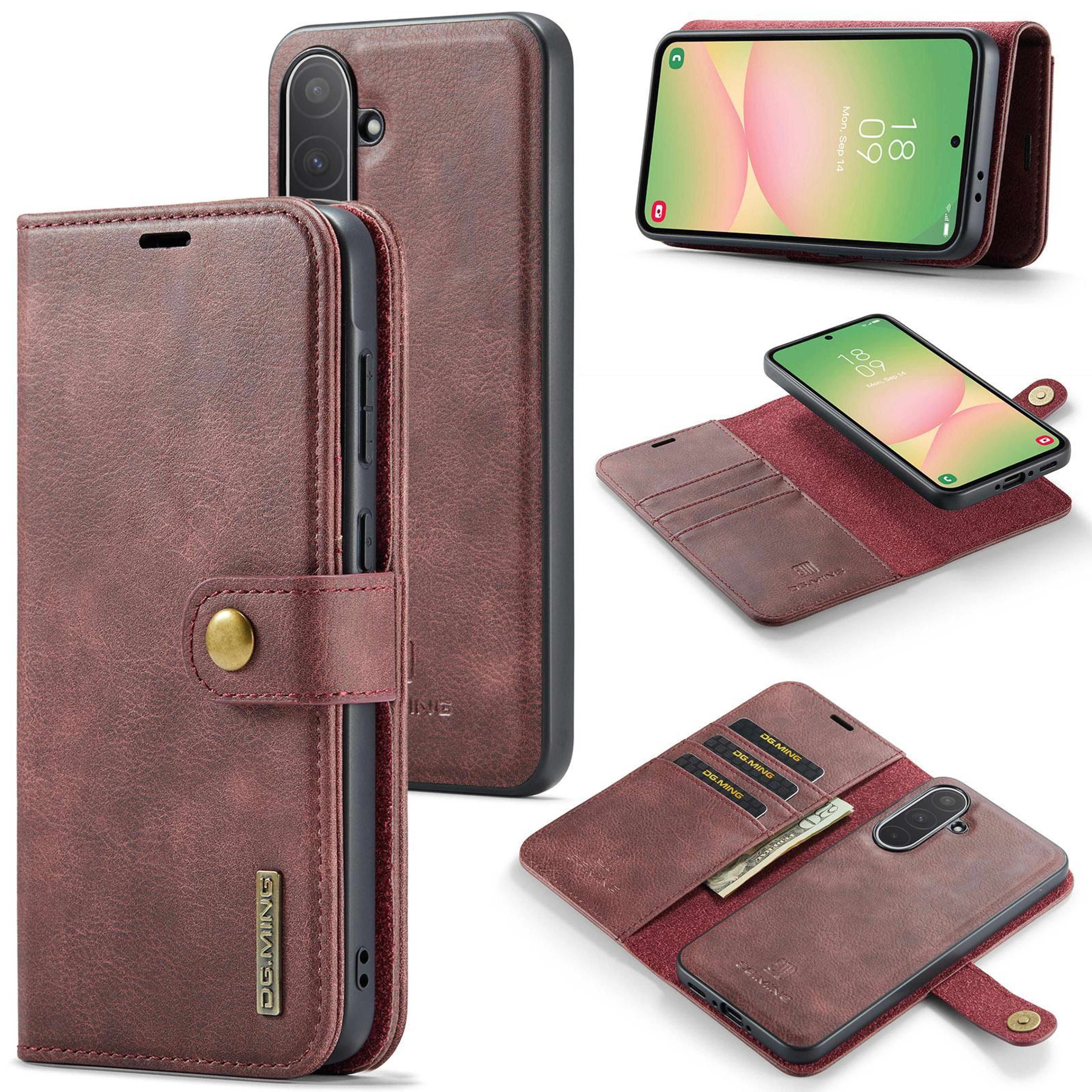samsung galaxy a56 5g case detachable magnetic leather wallet case with card holder and stand