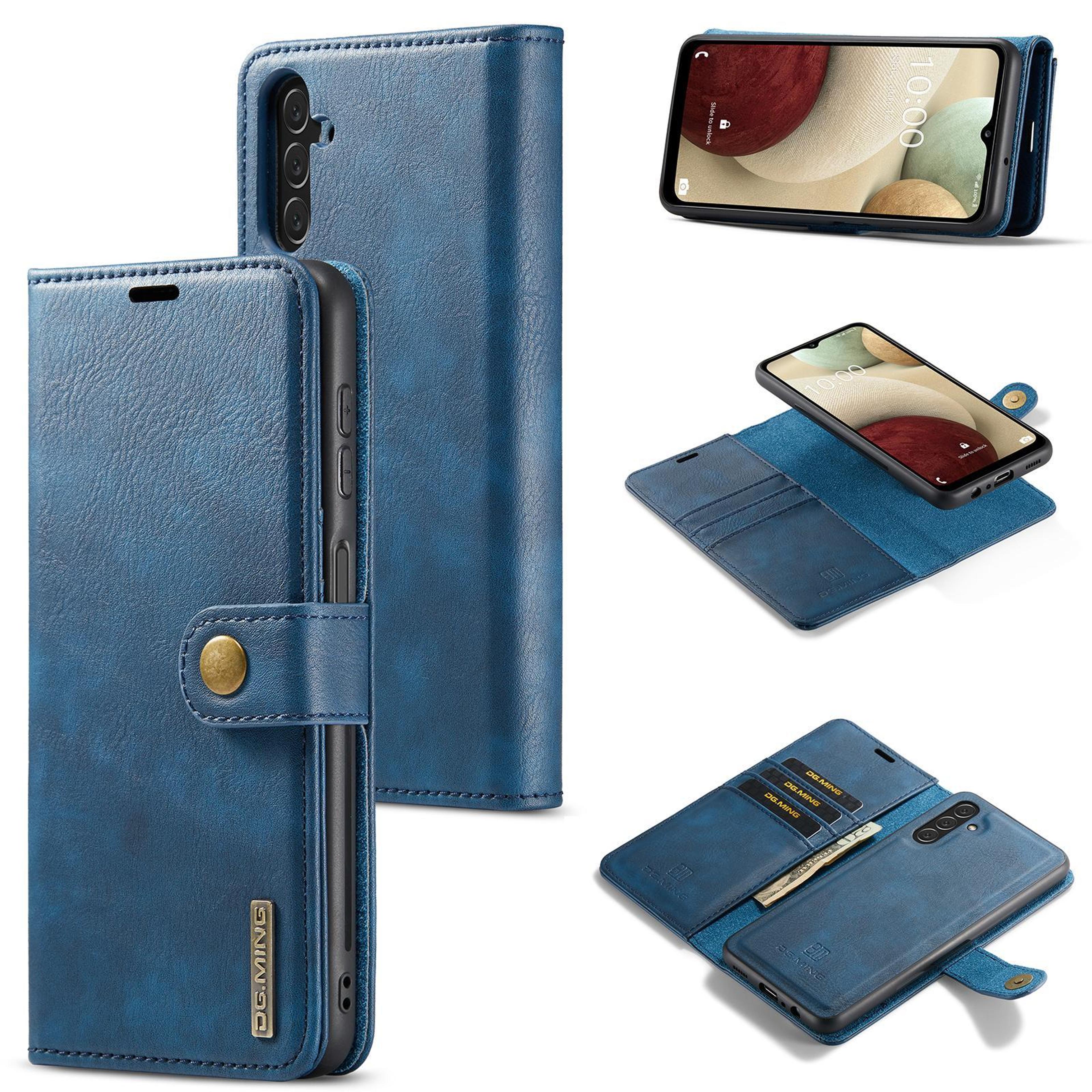galaxy a14 case detachable magnetic leather wallet case with card holder and stand