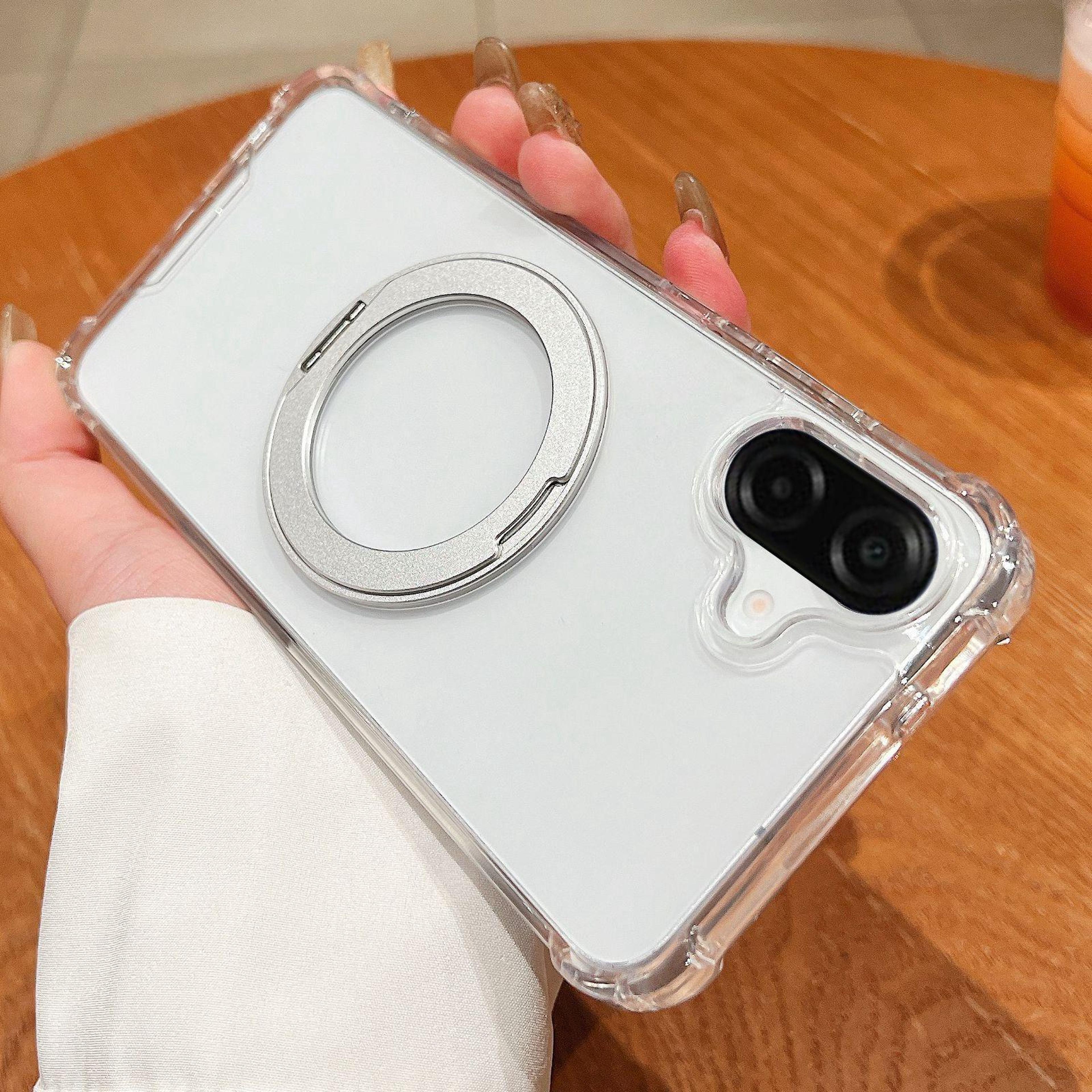 samsung galaxy a07 case clear magnetic shockproof cover with 360 rotating ring holder