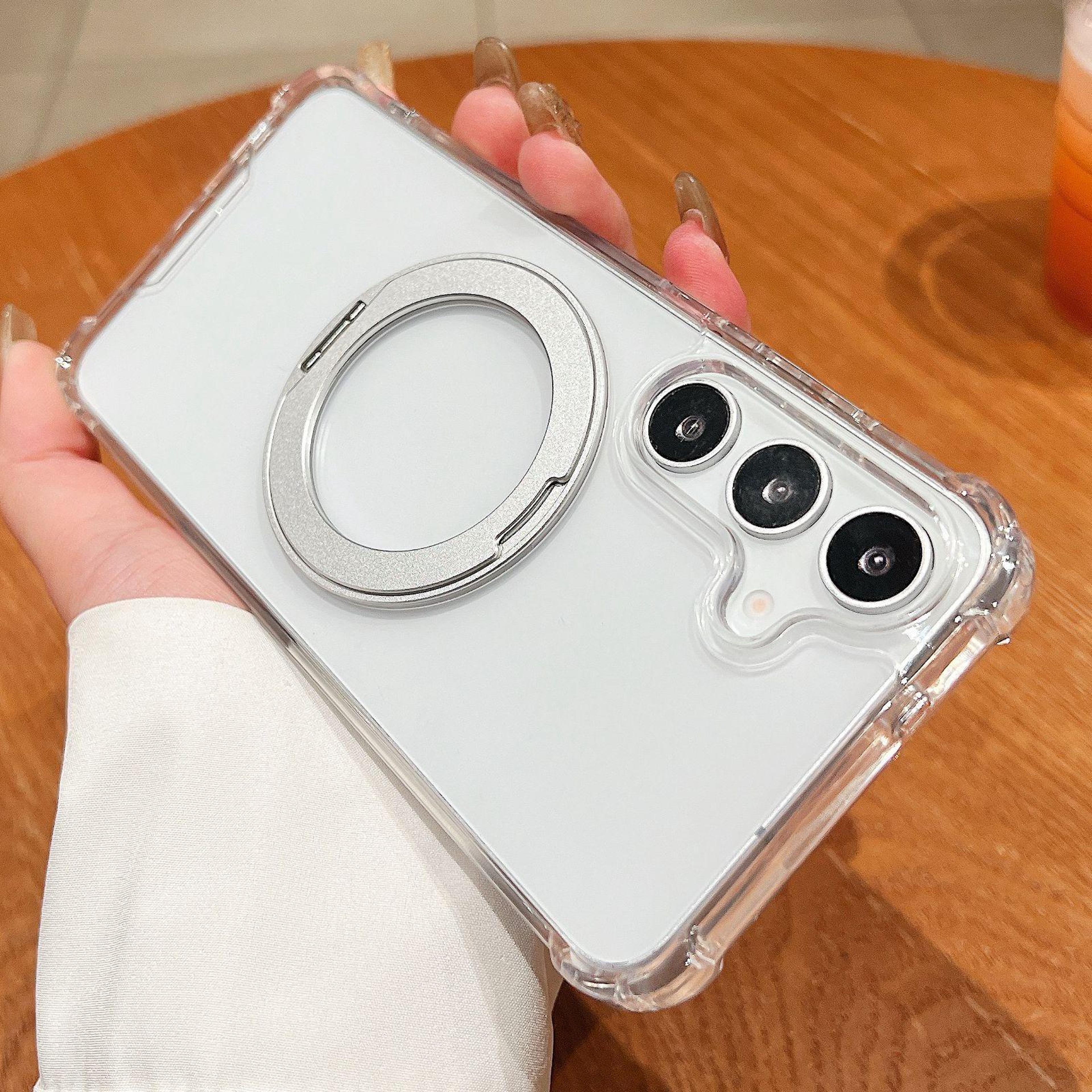 samsung galaxy a16 5g 4g clear shockproof magnetic case with 360 rotating ring stand
